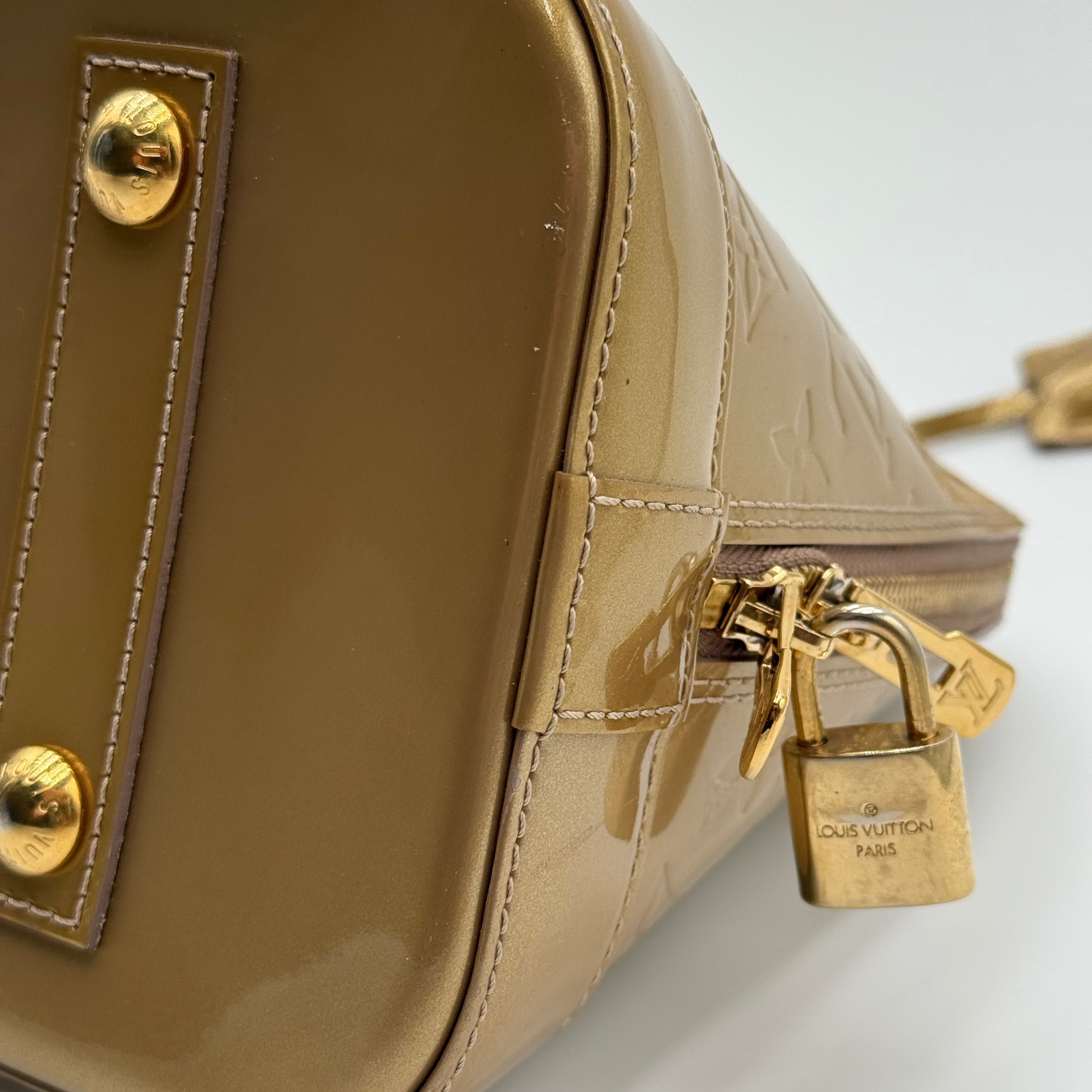 Louis Vuitton Gold Patent Leather Alma PM