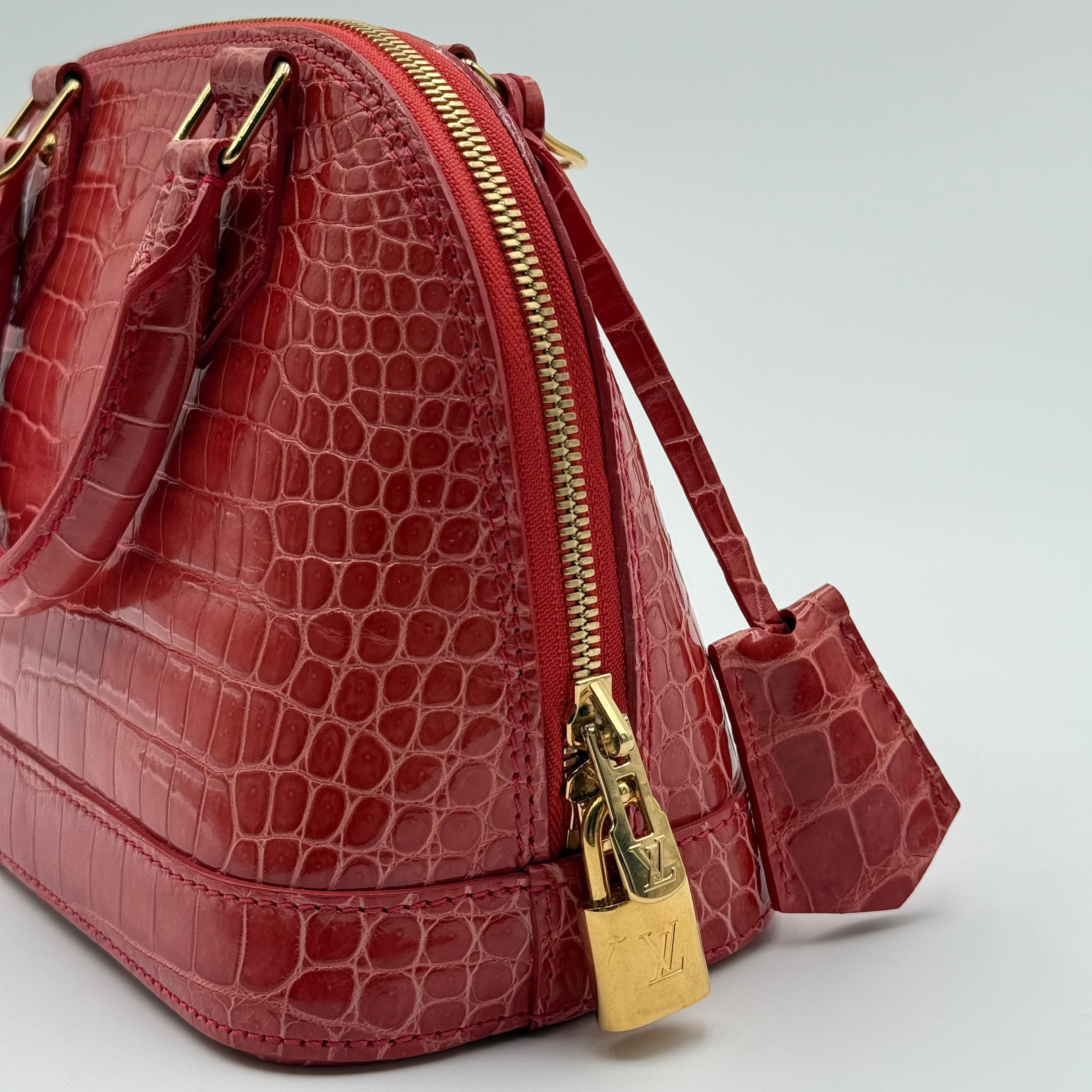 Louis Vuitton Light Pink Crocodile Alma BB