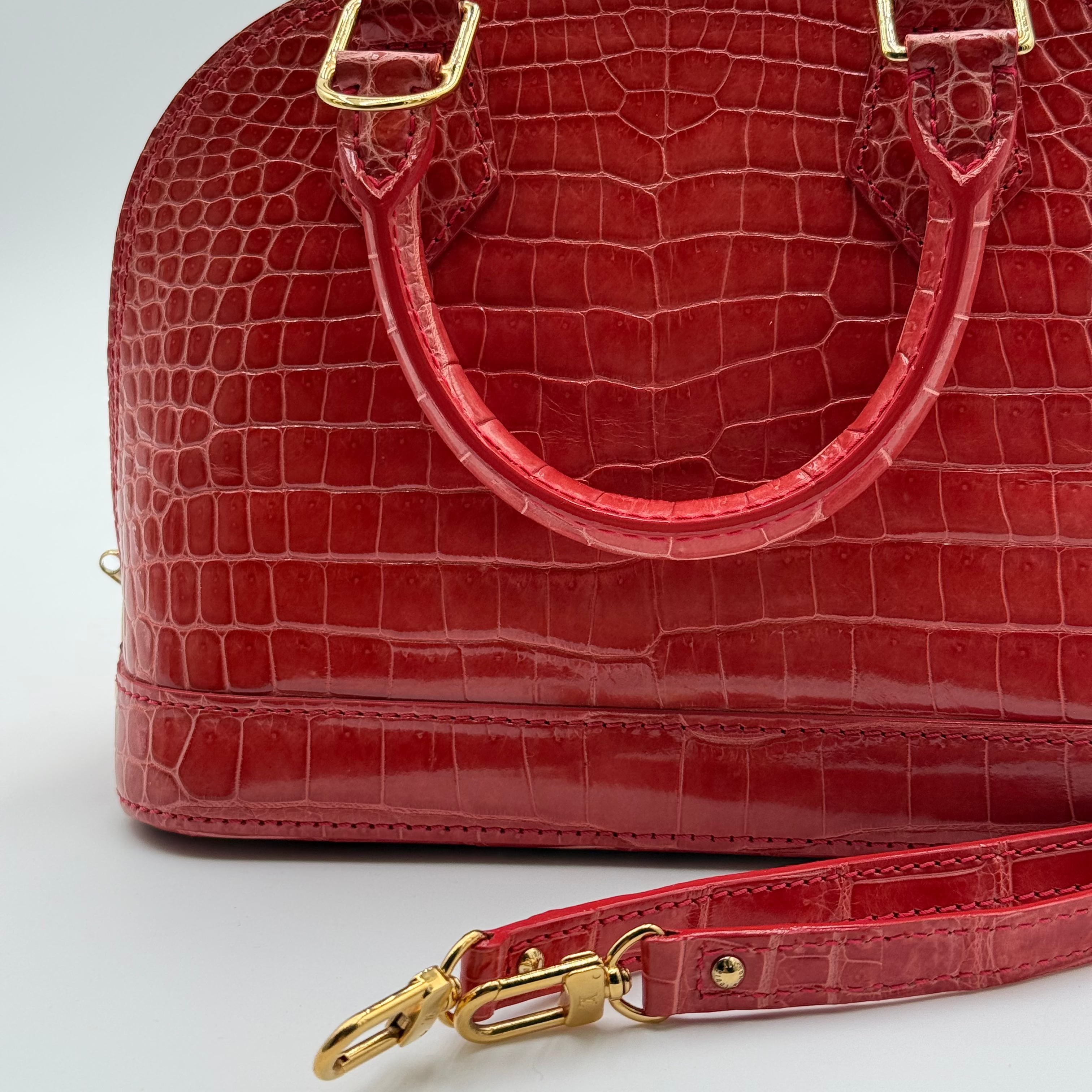 Louis Vuitton Light Pink Crocodile Alma BB
