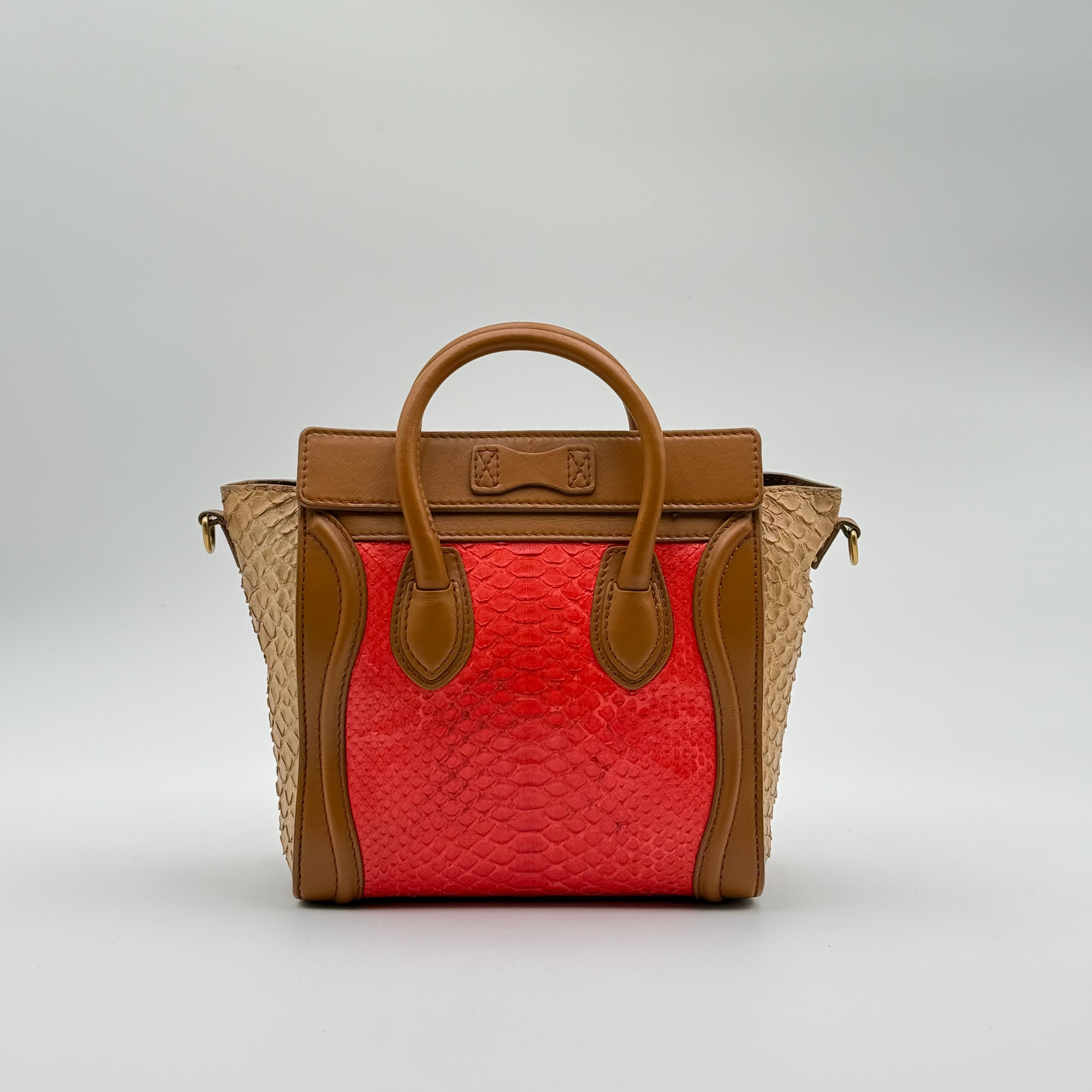 Celine Tri Color Python Leather Nano Luggage