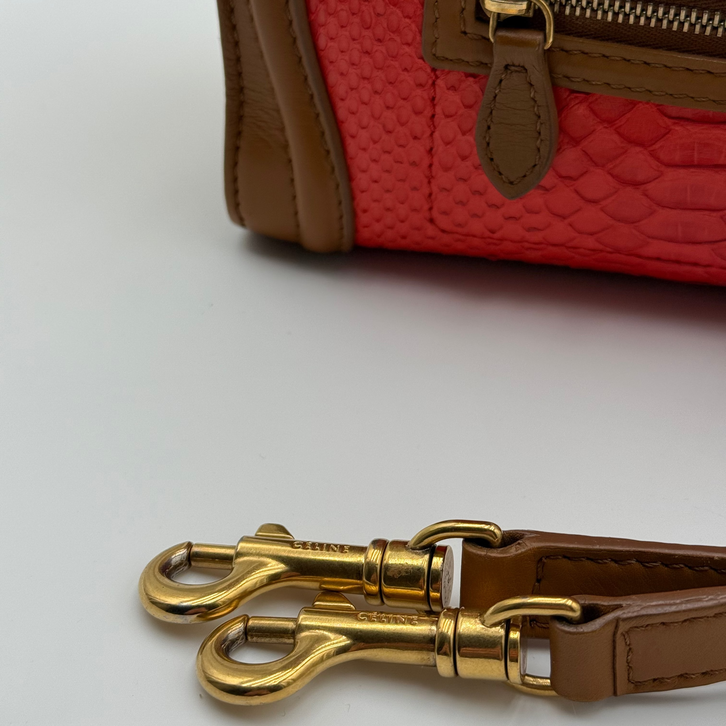 Celine Tri Color Python Leather Nano Luggage