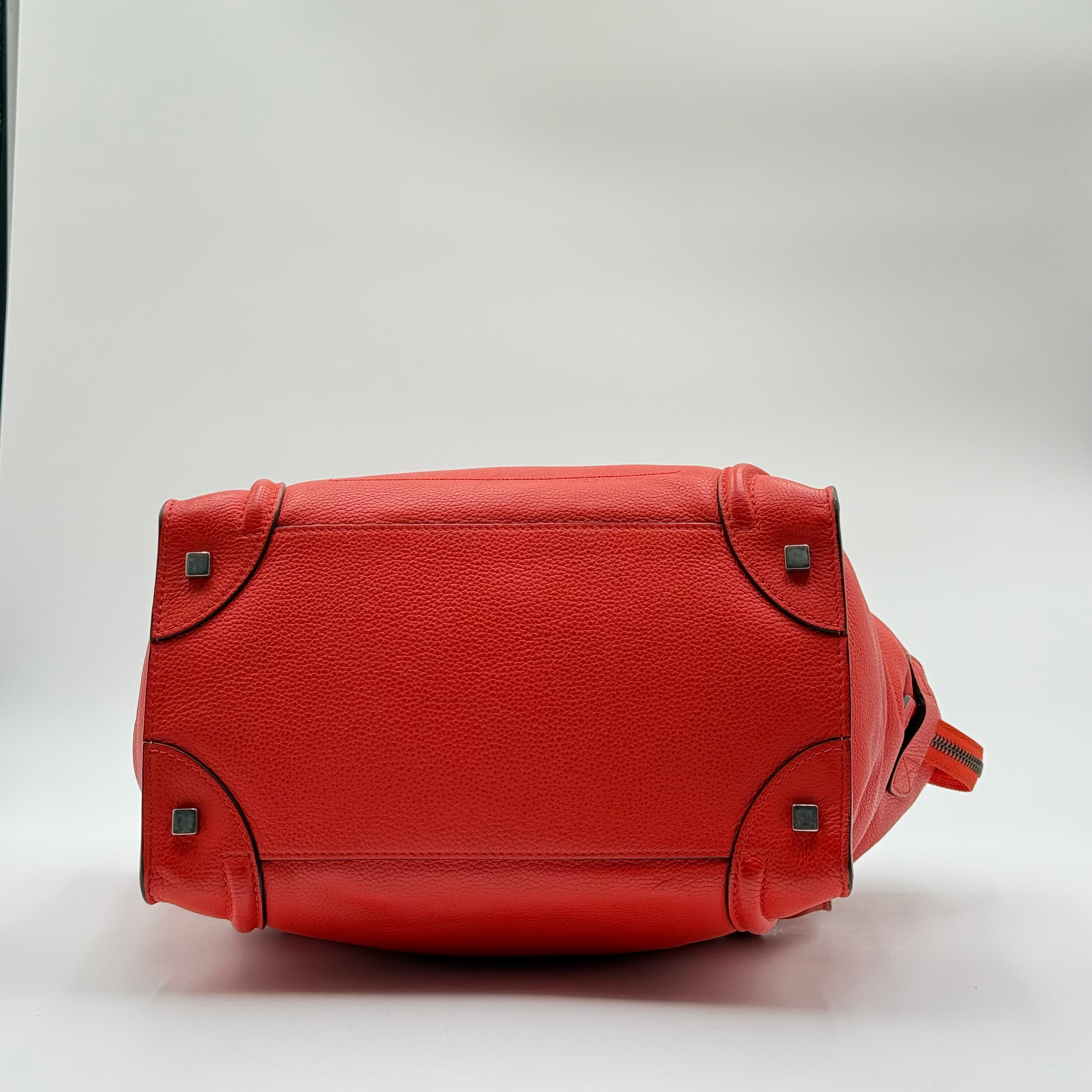 Celine Orange Grained Leather Mini Luggage