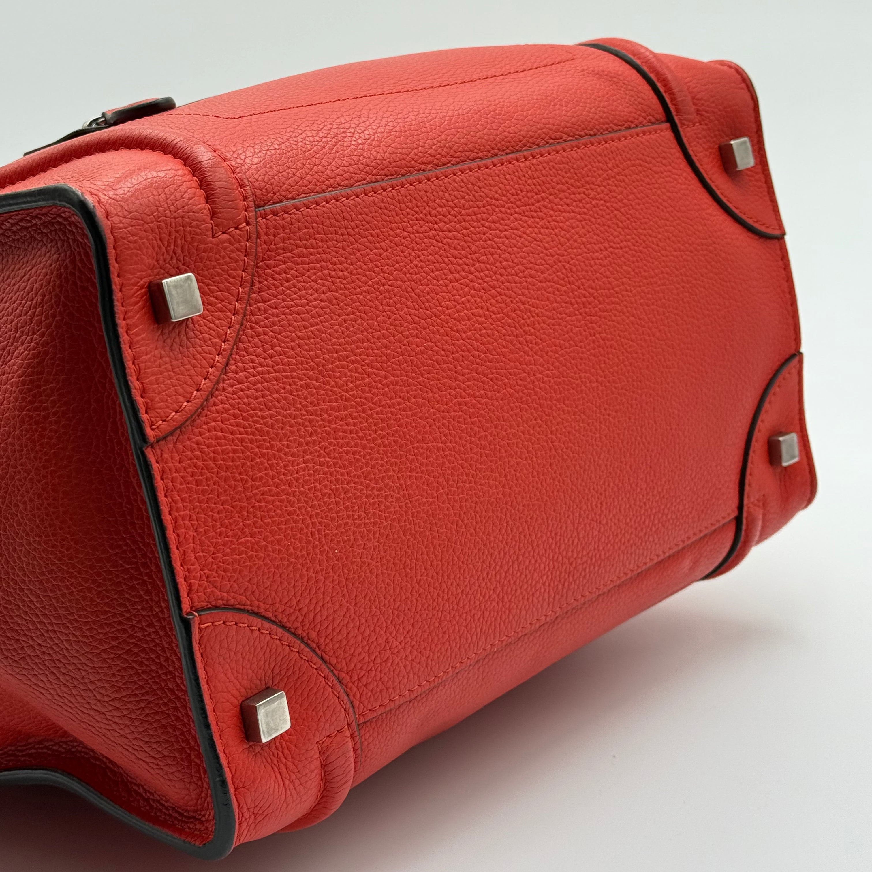 Celine Orange Grained Leather Mini Luggage