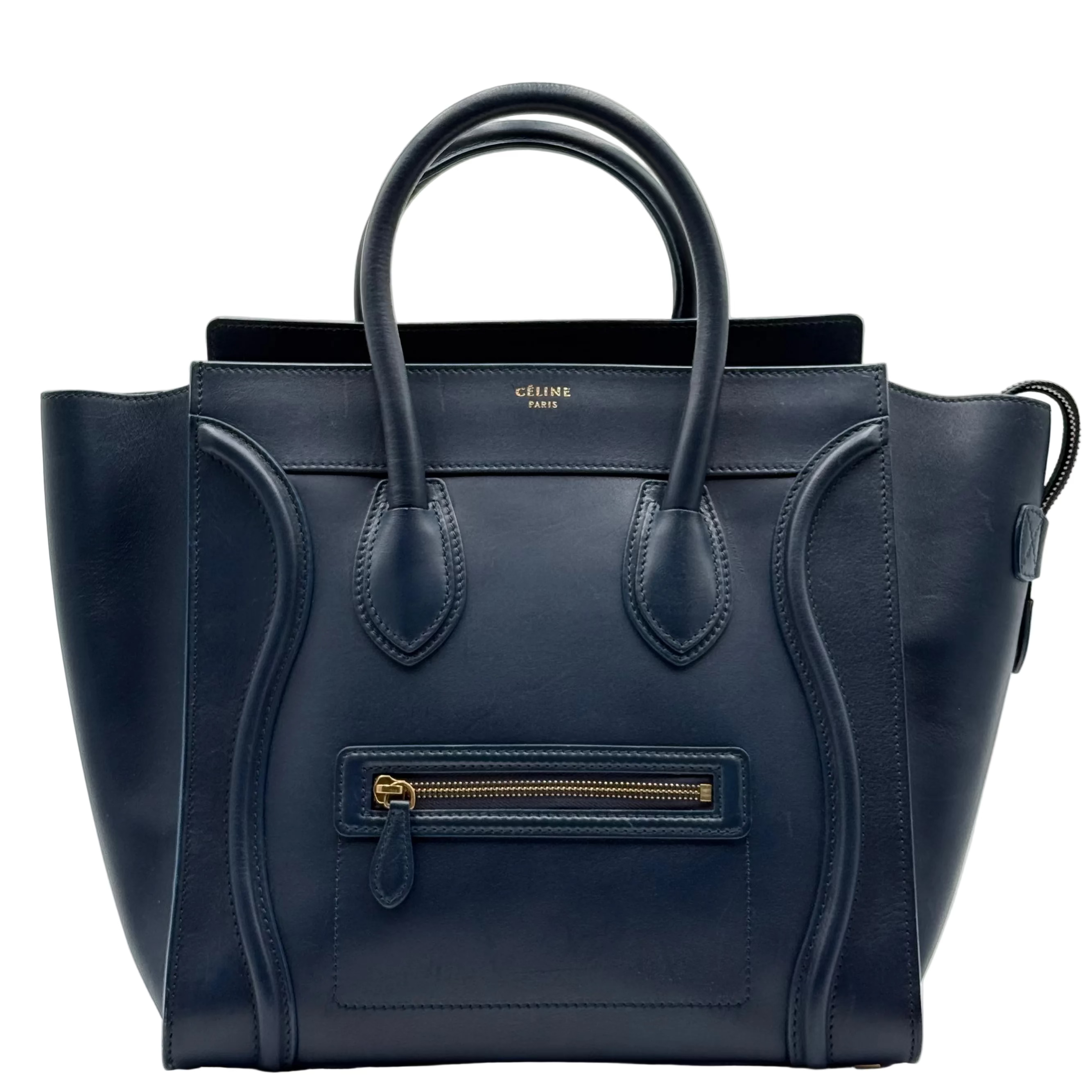 Celine Navy Leather Mini Luggage