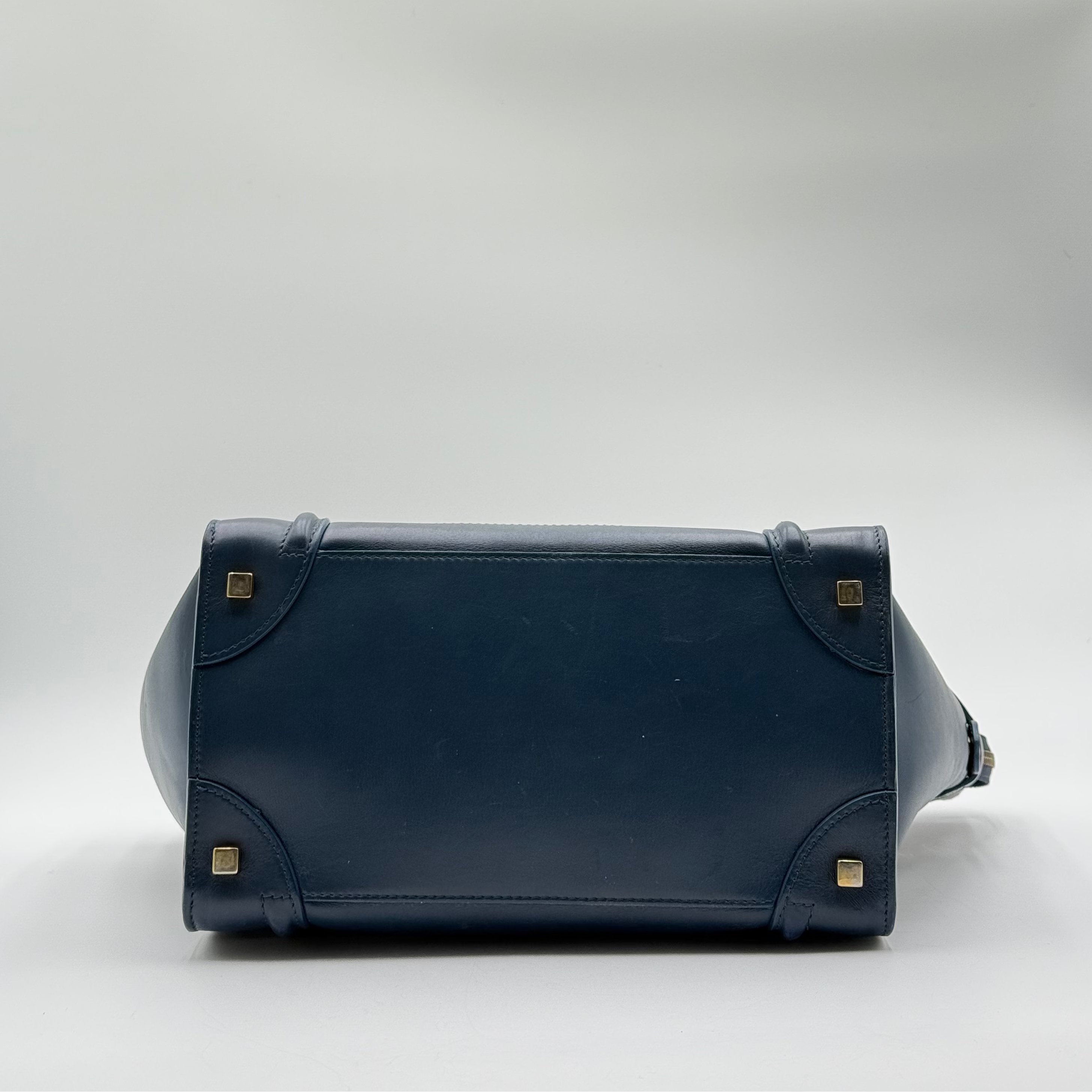 Celine Navy Leather Mini Luggage
