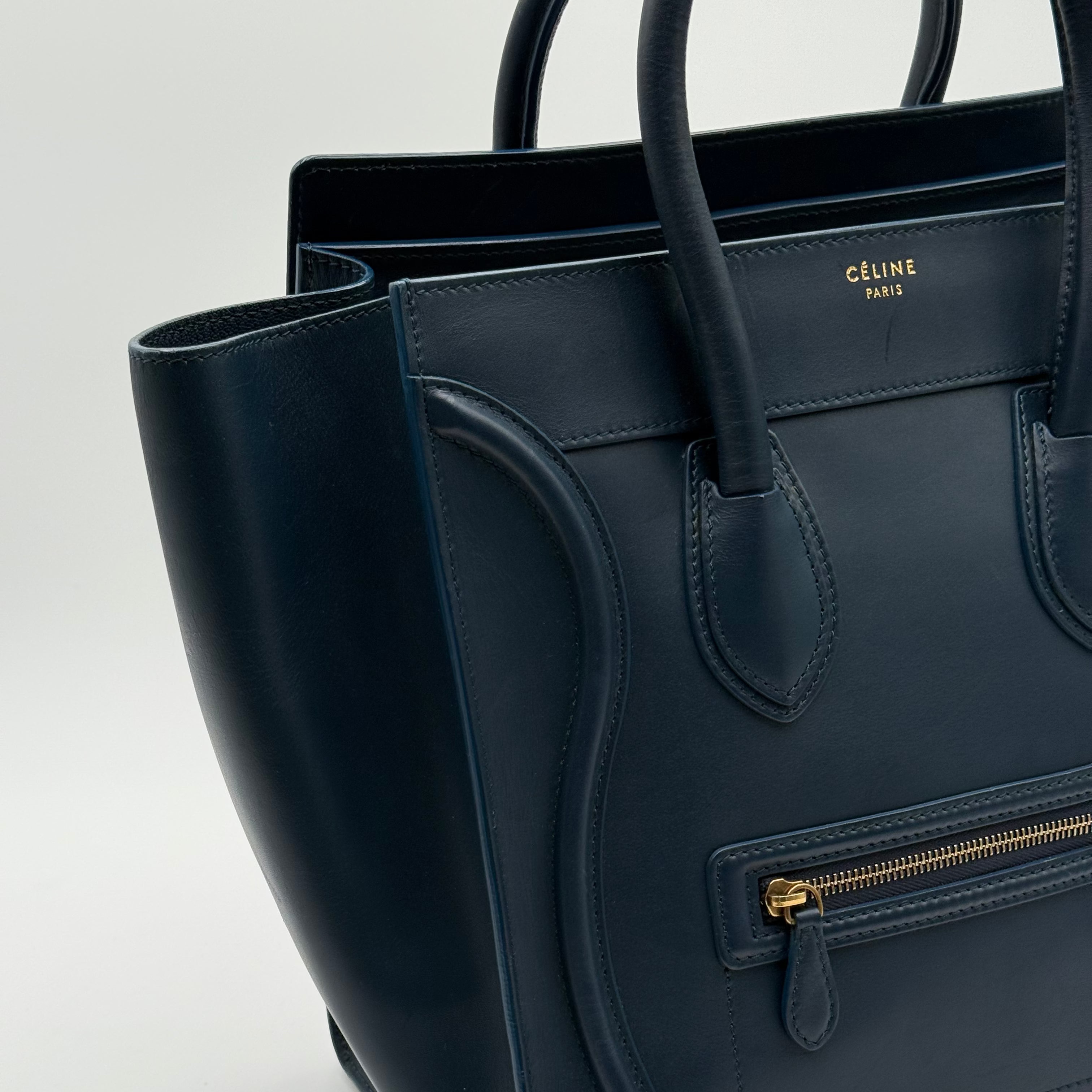 Celine Navy Leather Mini Luggage