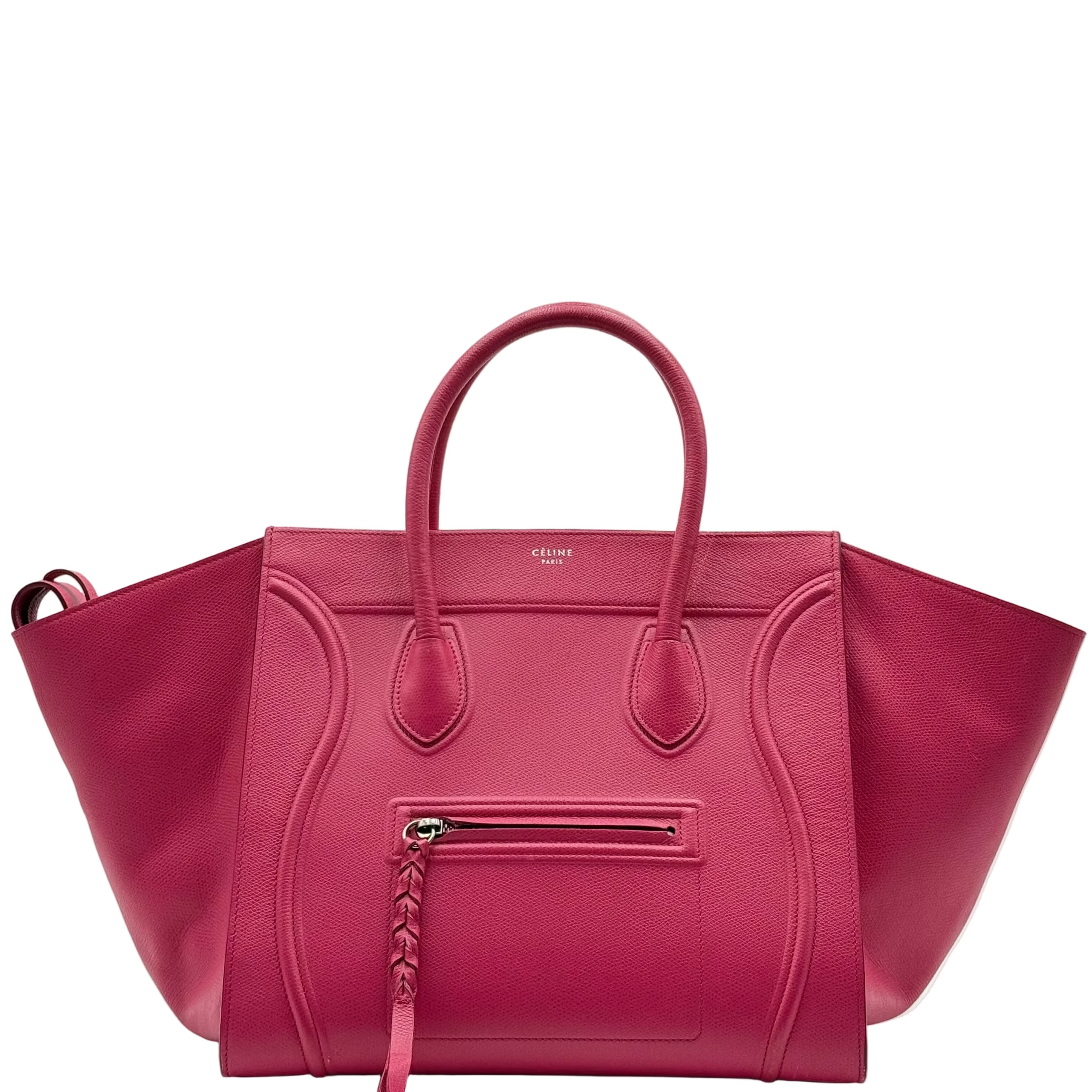Celine Fuchsia Leather Phantom Luggage