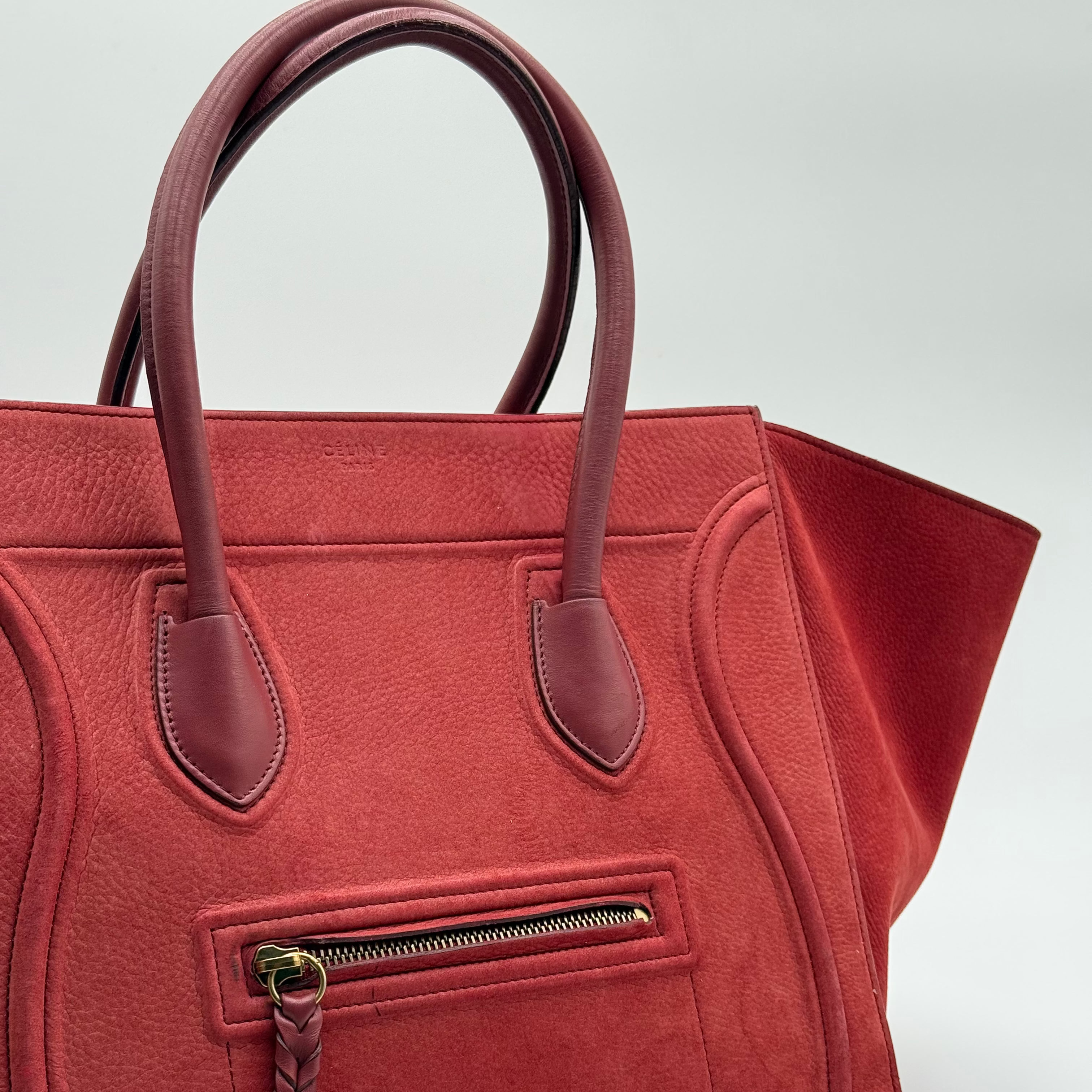 Celine Brick Suede Calfskin Phantom Luggage