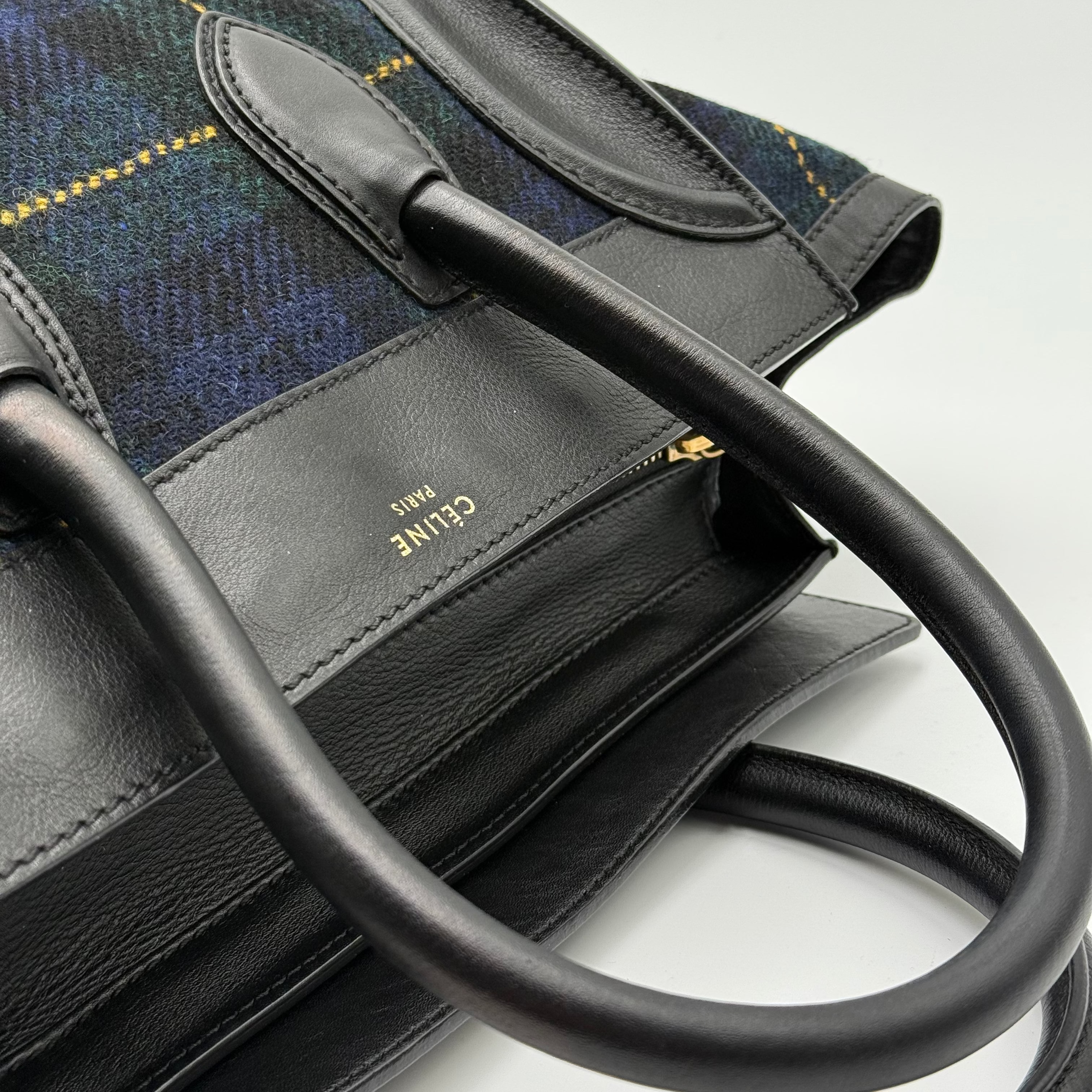 Celine Blue Tartan Mini Luggage