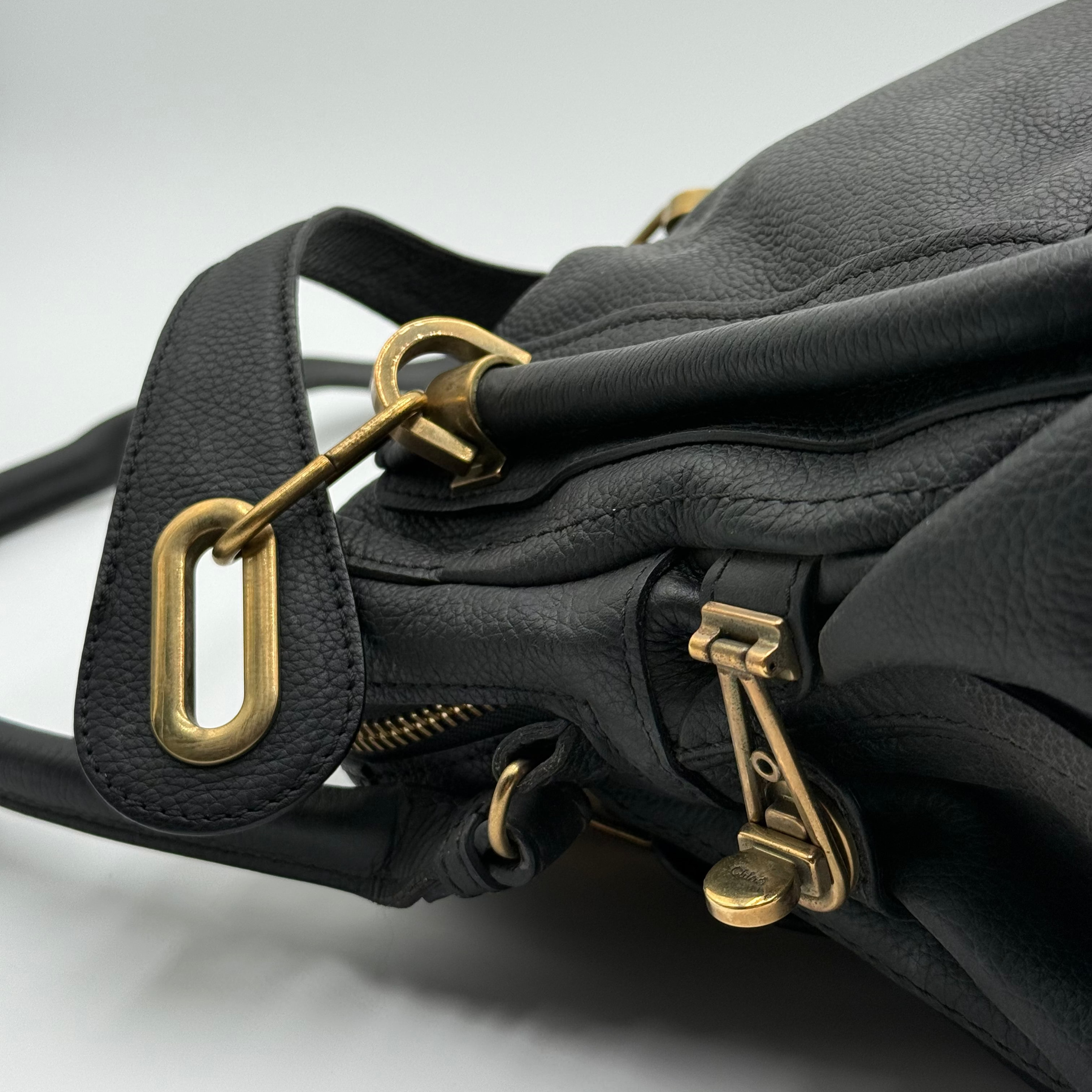 Chloé Black Leather Paraty MM