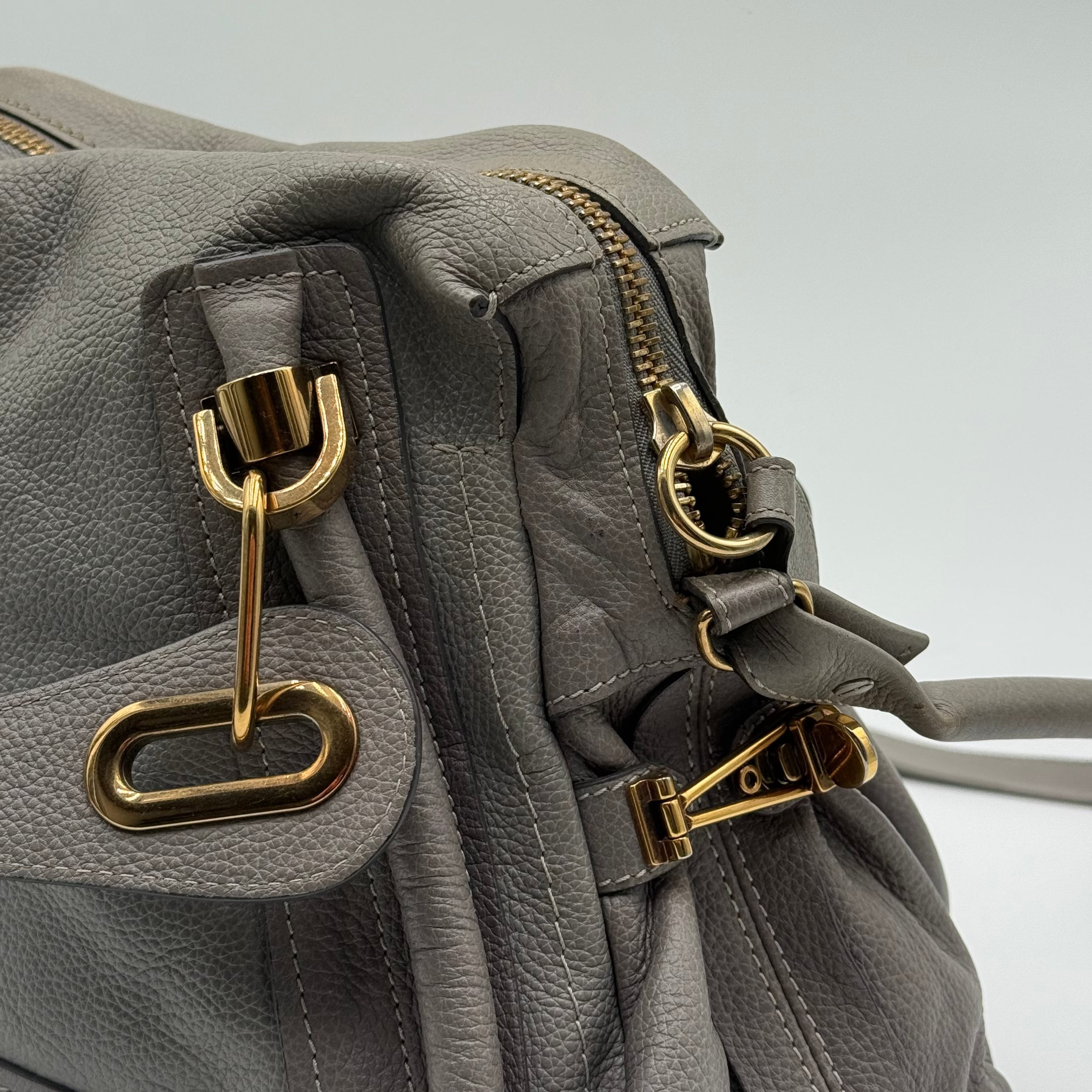 Chloé Grey Elephant Leather Paraty MM