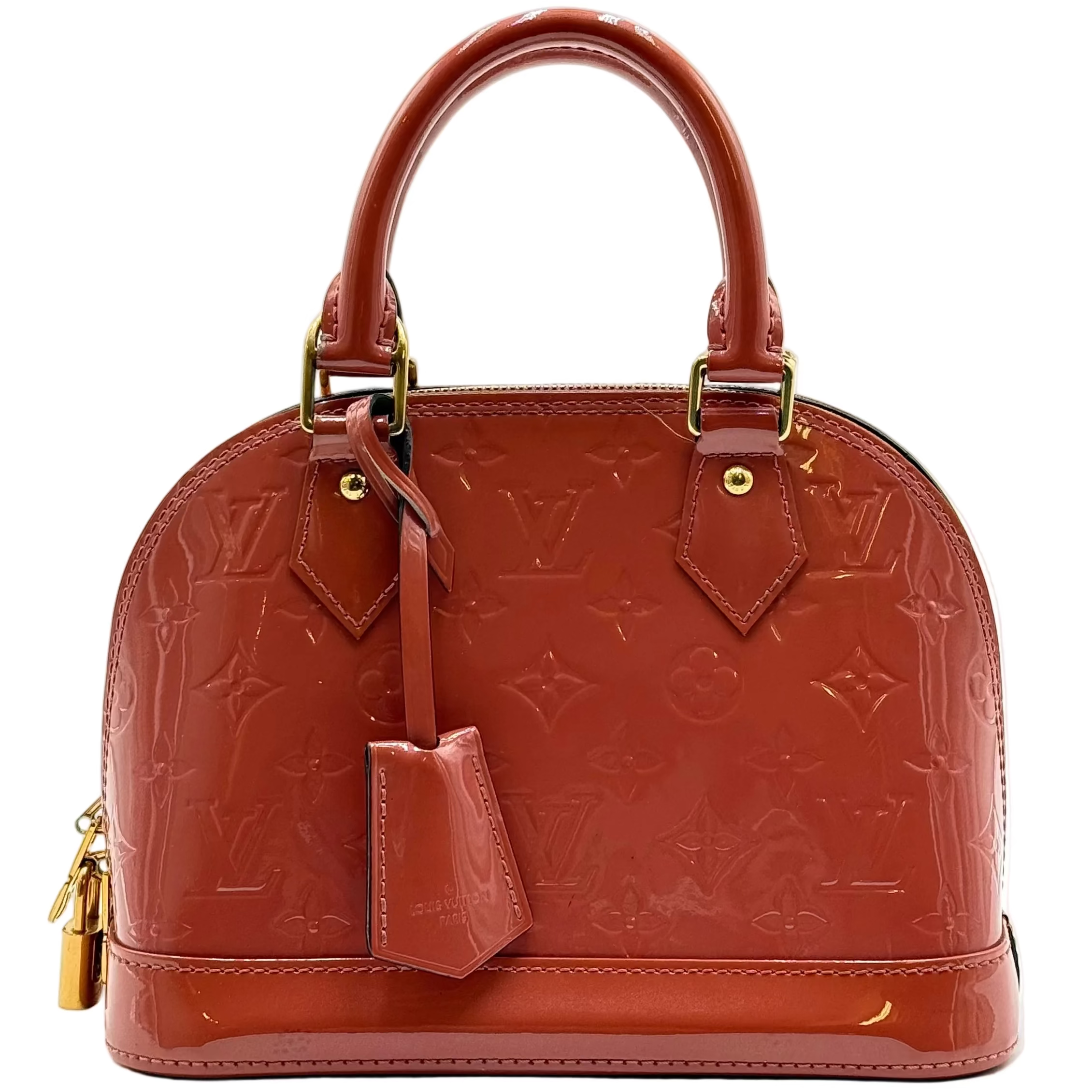 Louis Vuitton Rose Velour Patent Leather Alma BB