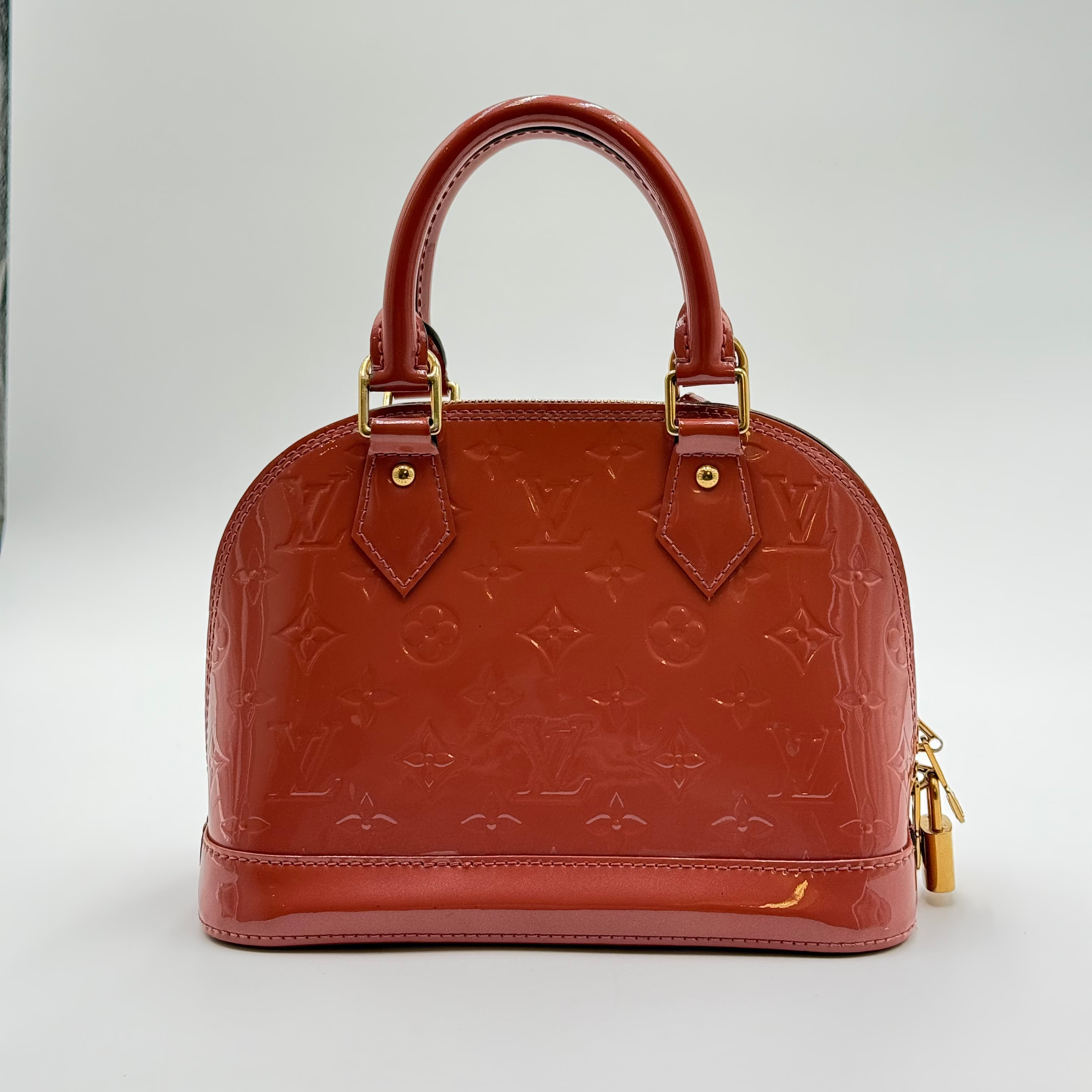 Louis Vuitton Rose Velour Patent Leather Alma BB