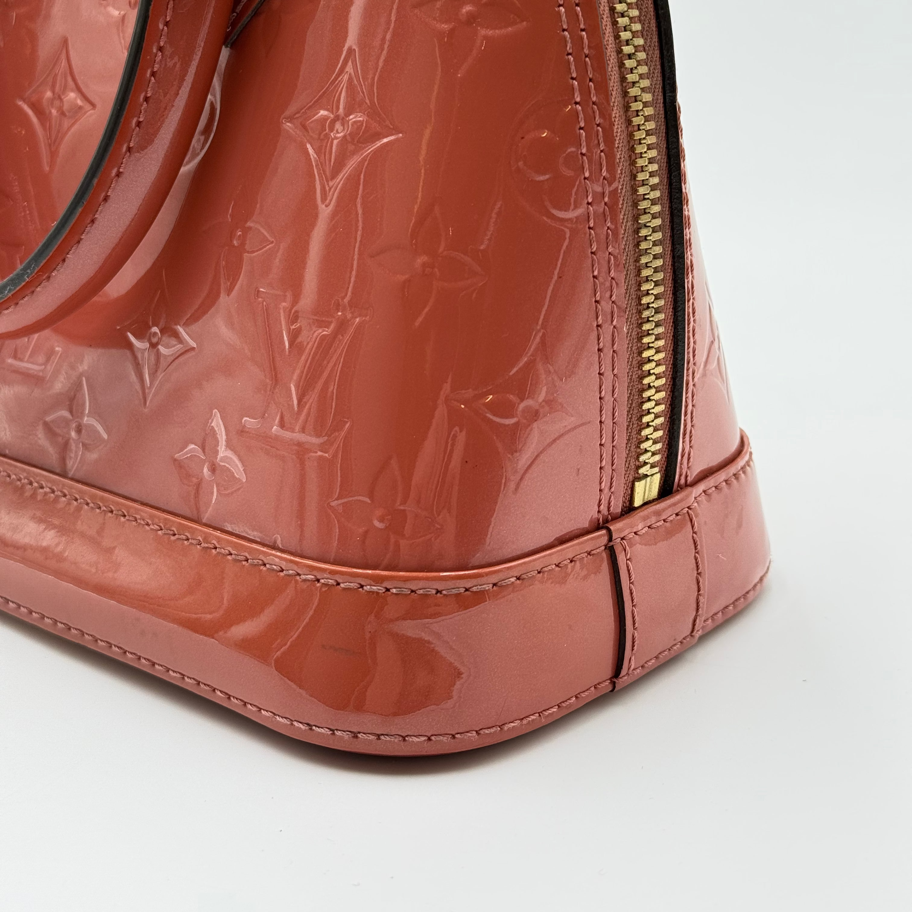 Louis Vuitton Rose Velour Patent Leather Alma BB