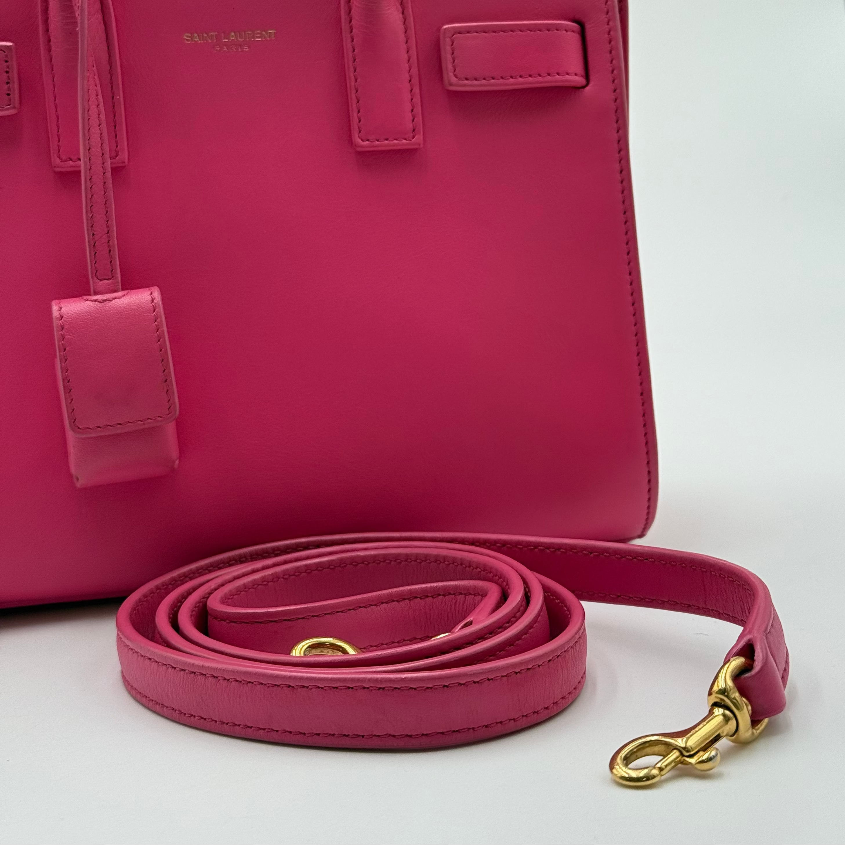 Saint Laurent Fuchsia Sac De Jour Nano