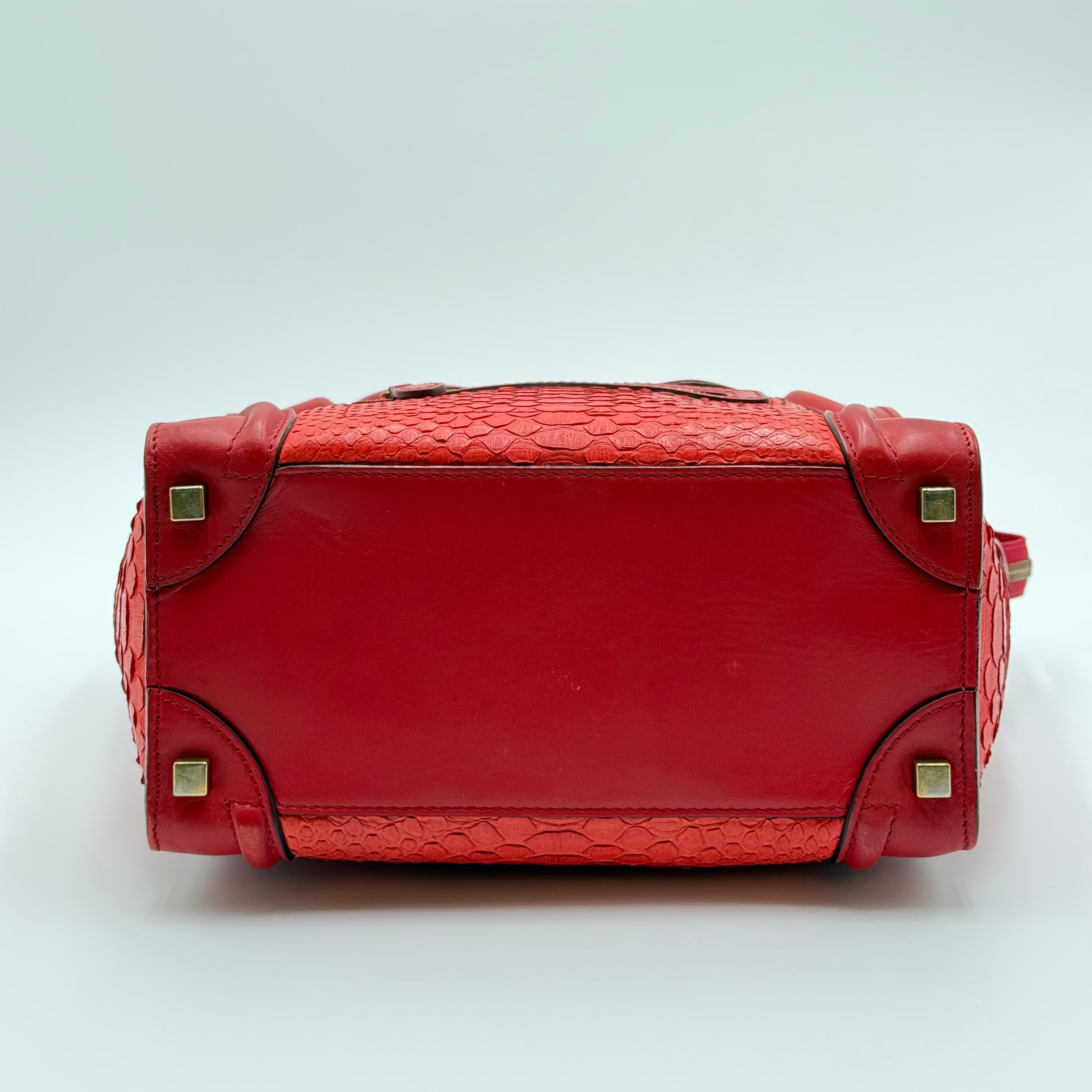 Celine Red Python Leather Micro Luggage