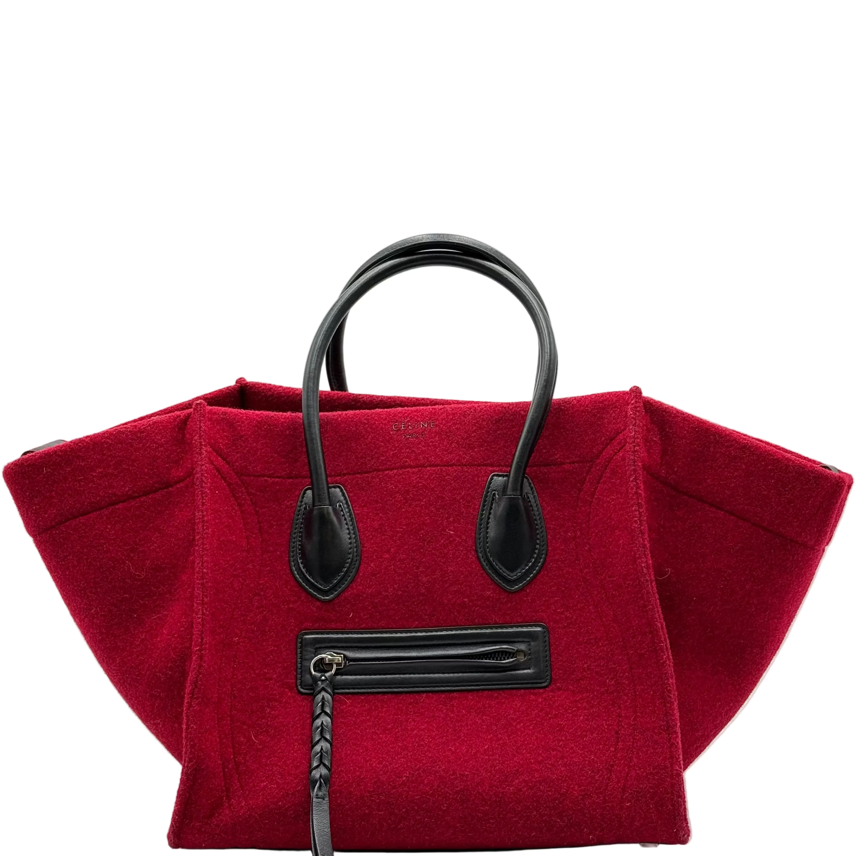 Celine Red Black Felt Phantom Luggage