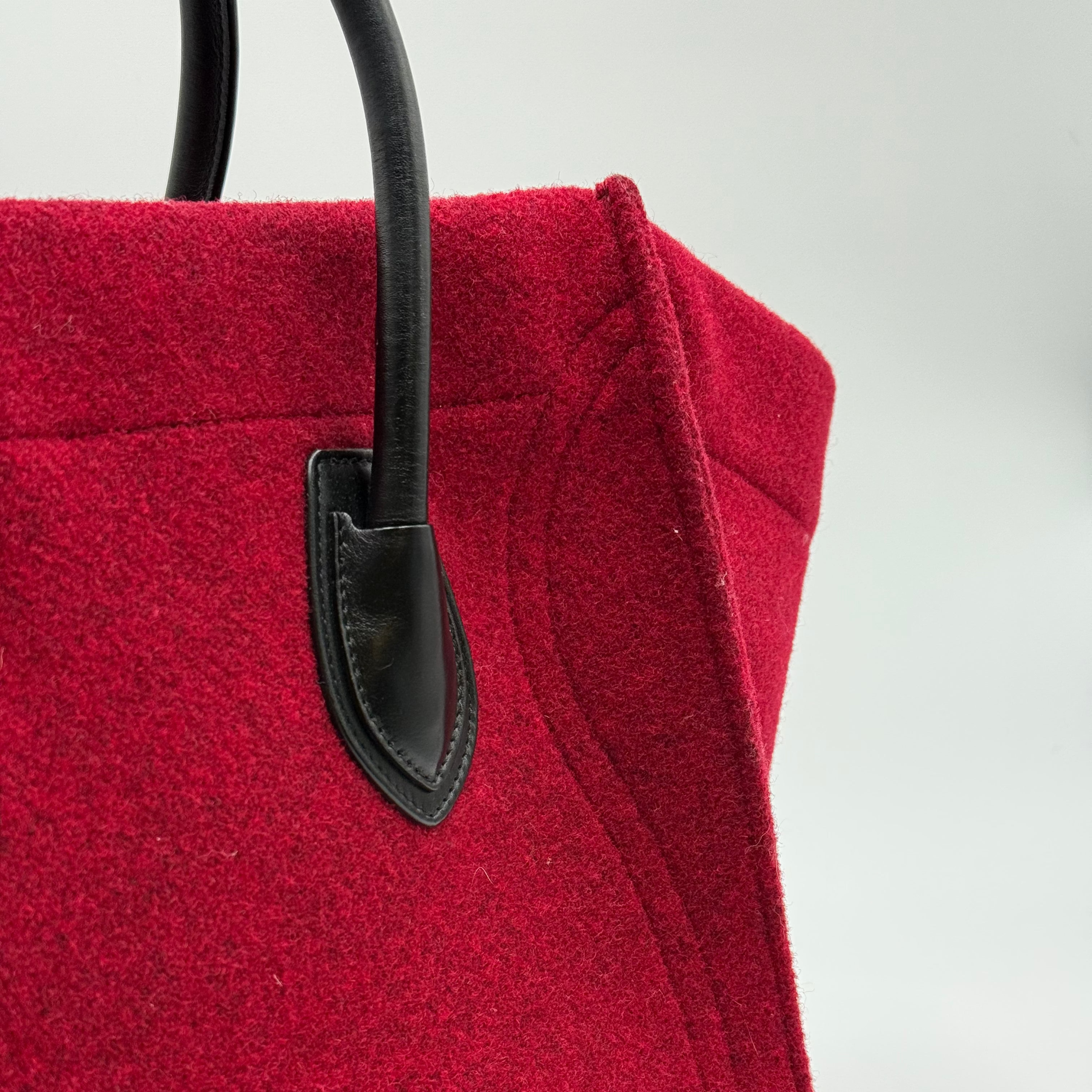 Celine Red Black Felt Phantom Luggage