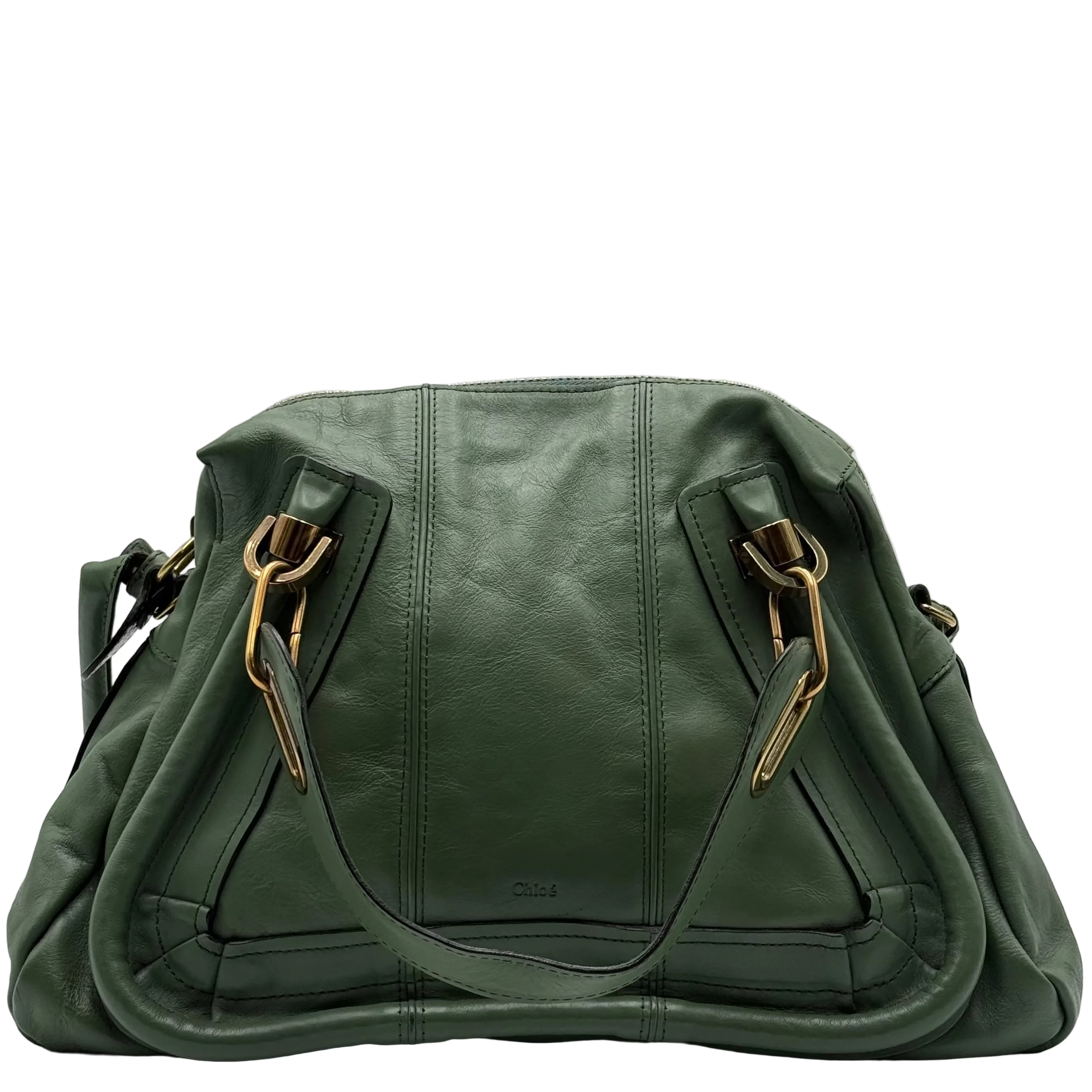 Chloé Sage Green Leather Paraty MM