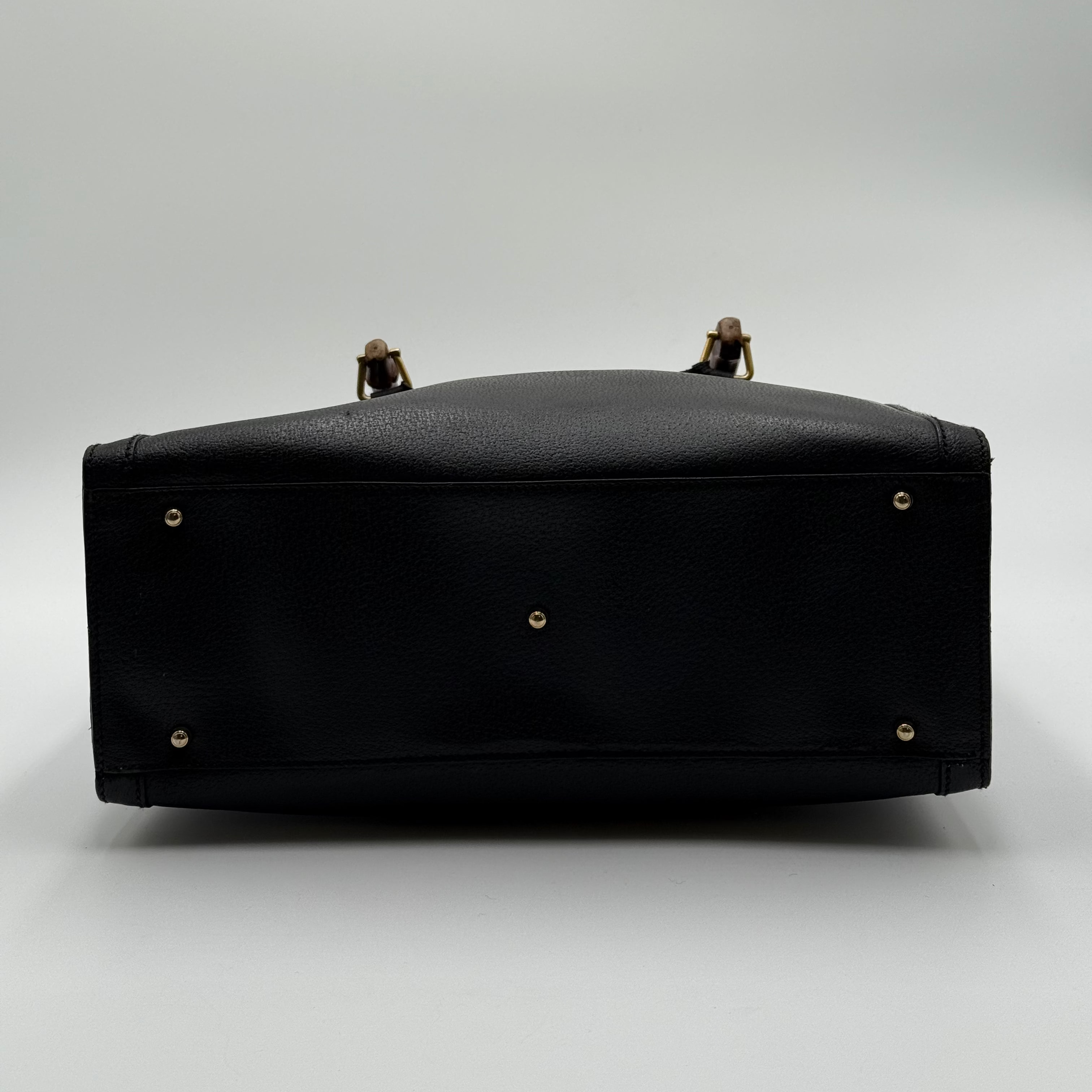 Gucci Black Leather Diana Bamboo