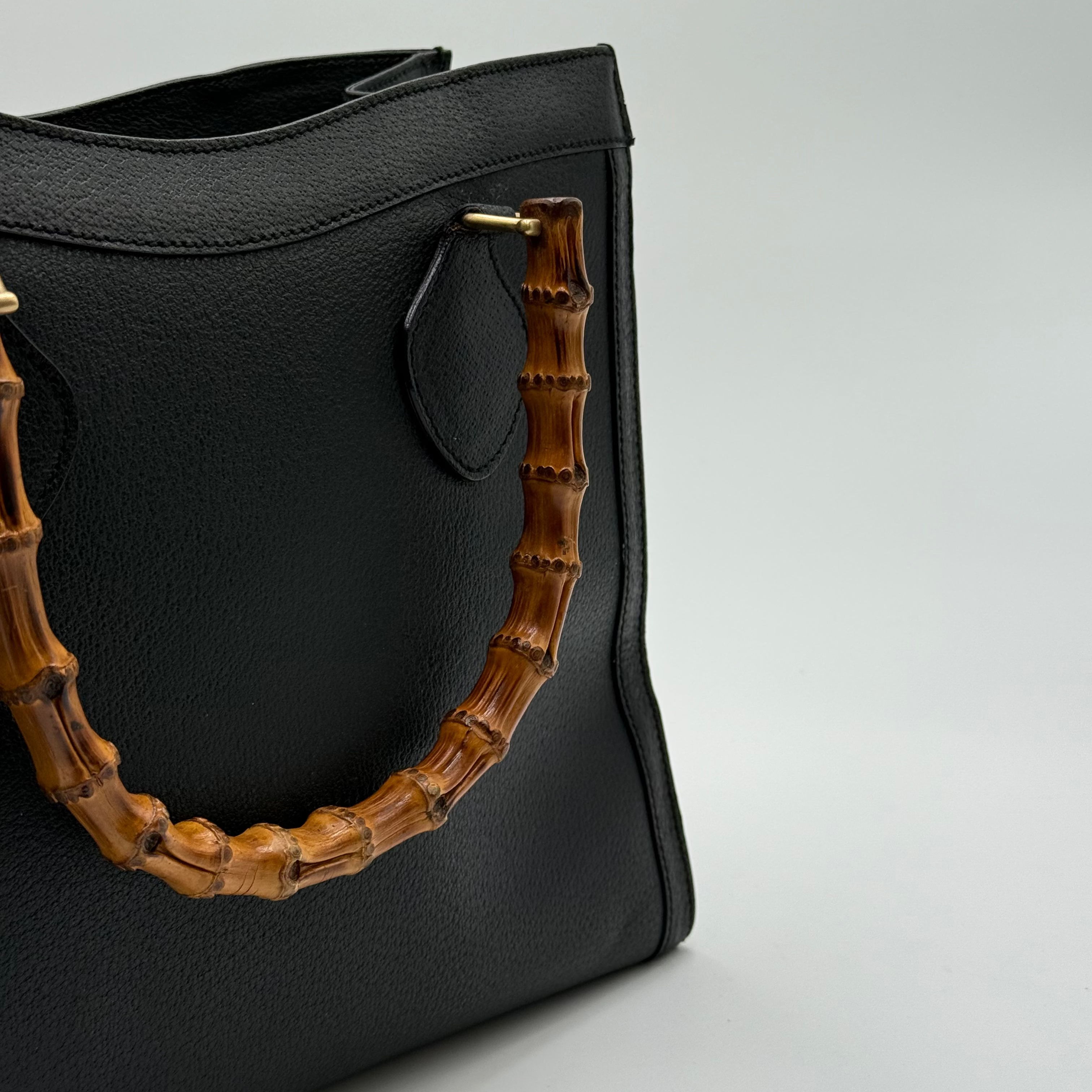 Gucci Black Leather Diana Bamboo