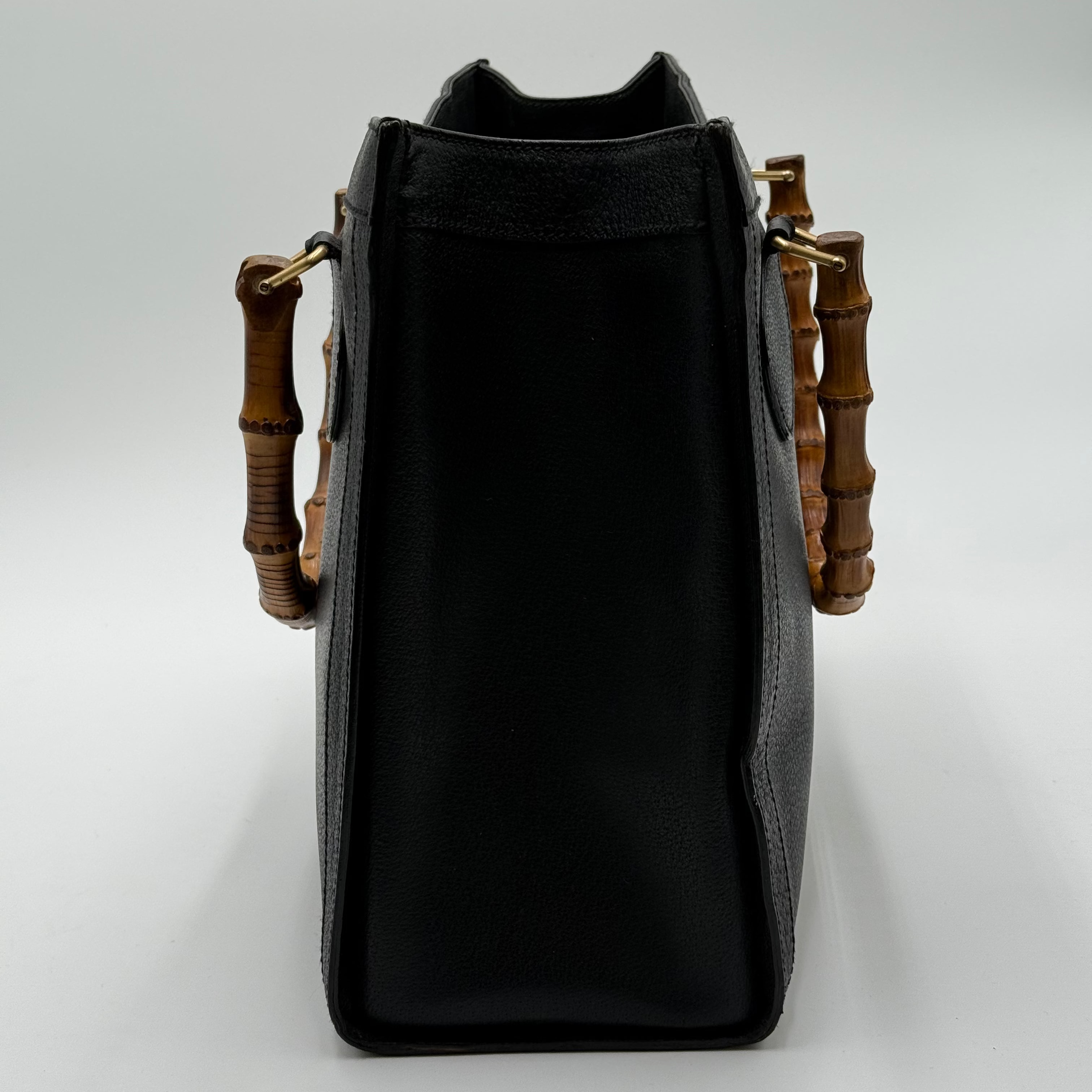 Gucci Black Leather Diana Bamboo