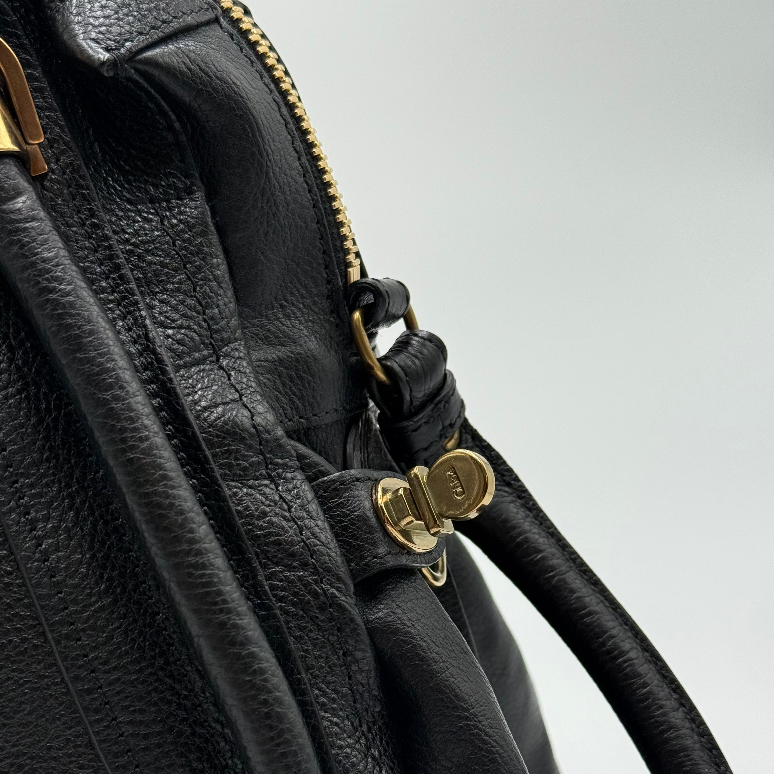 Chloé Black Leather Paraty MM