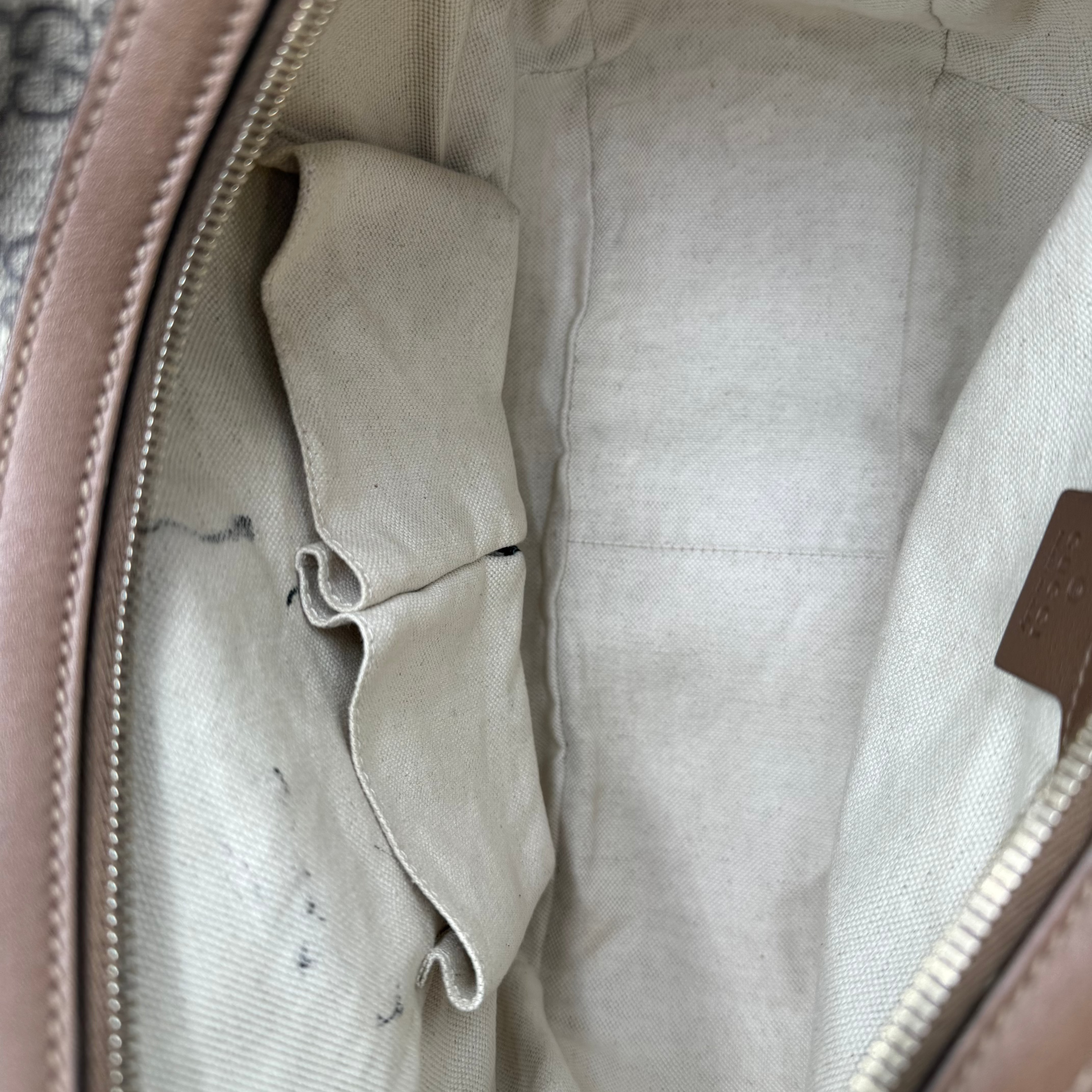 Gucci Brown Leather GG Monogram Canvas Hobo