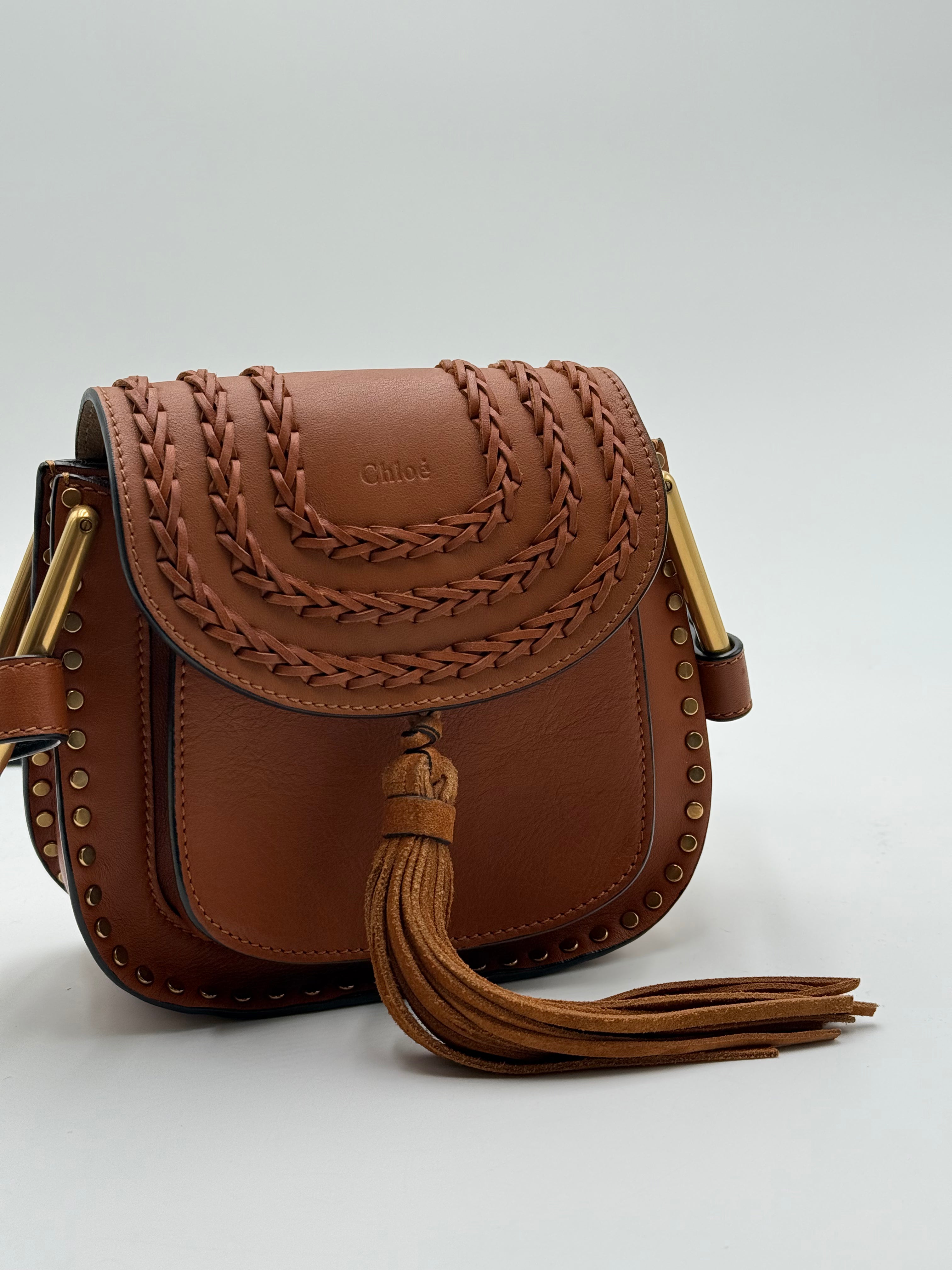 Chloé Whipstitch Brown Leather Hudson Mini