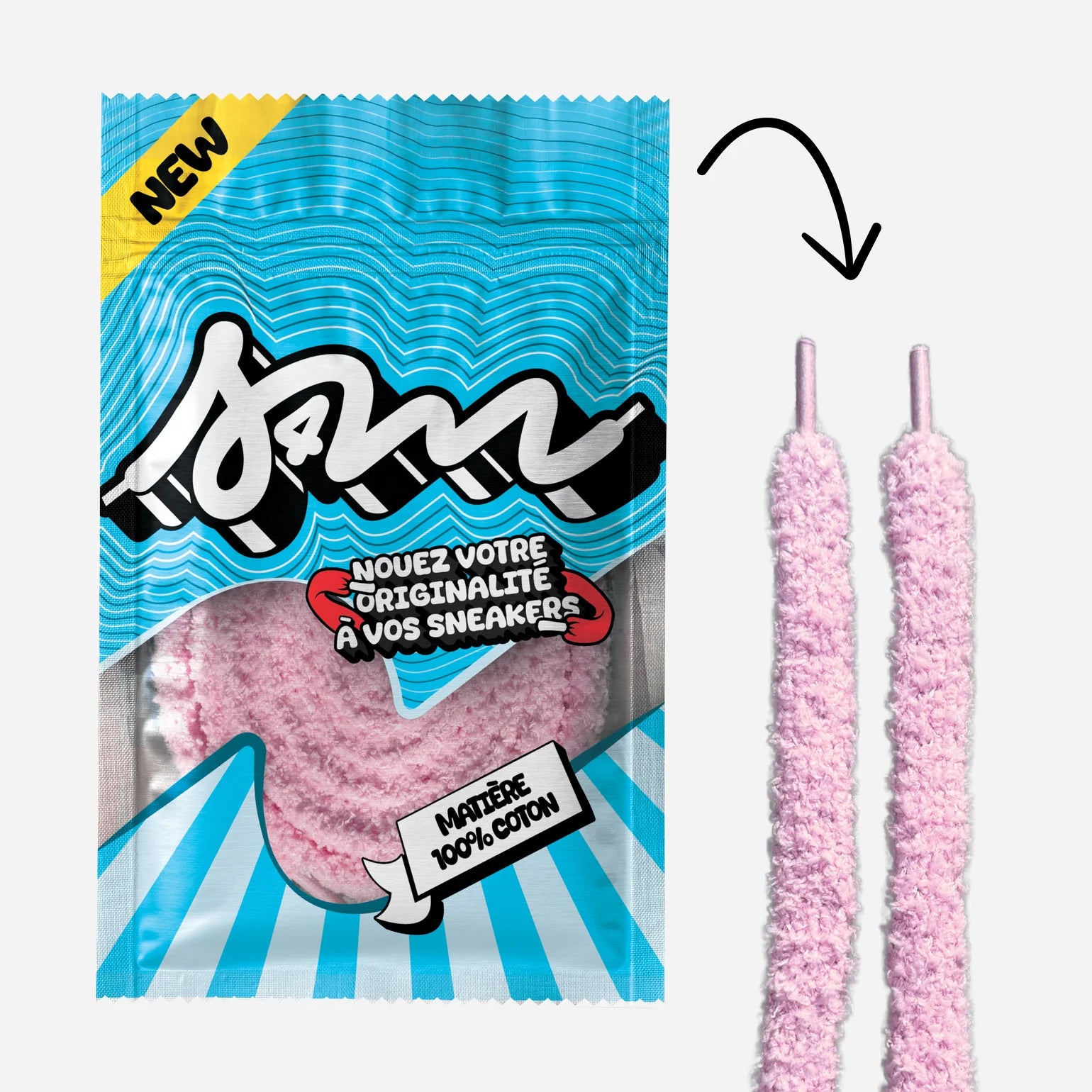 Lacet FLUFFY 10MM ROSE
