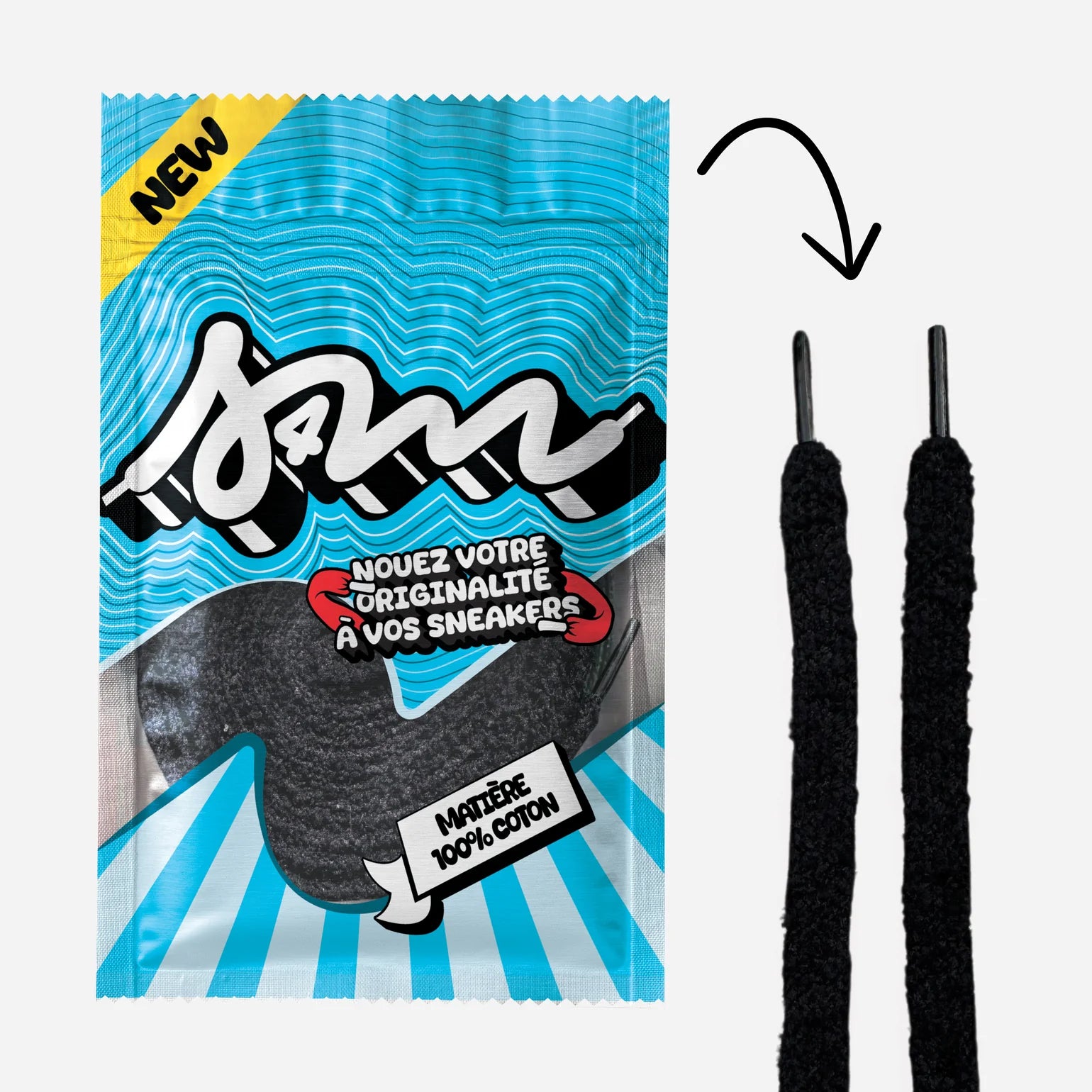 Lacet FLUFFY 10MM NOIR