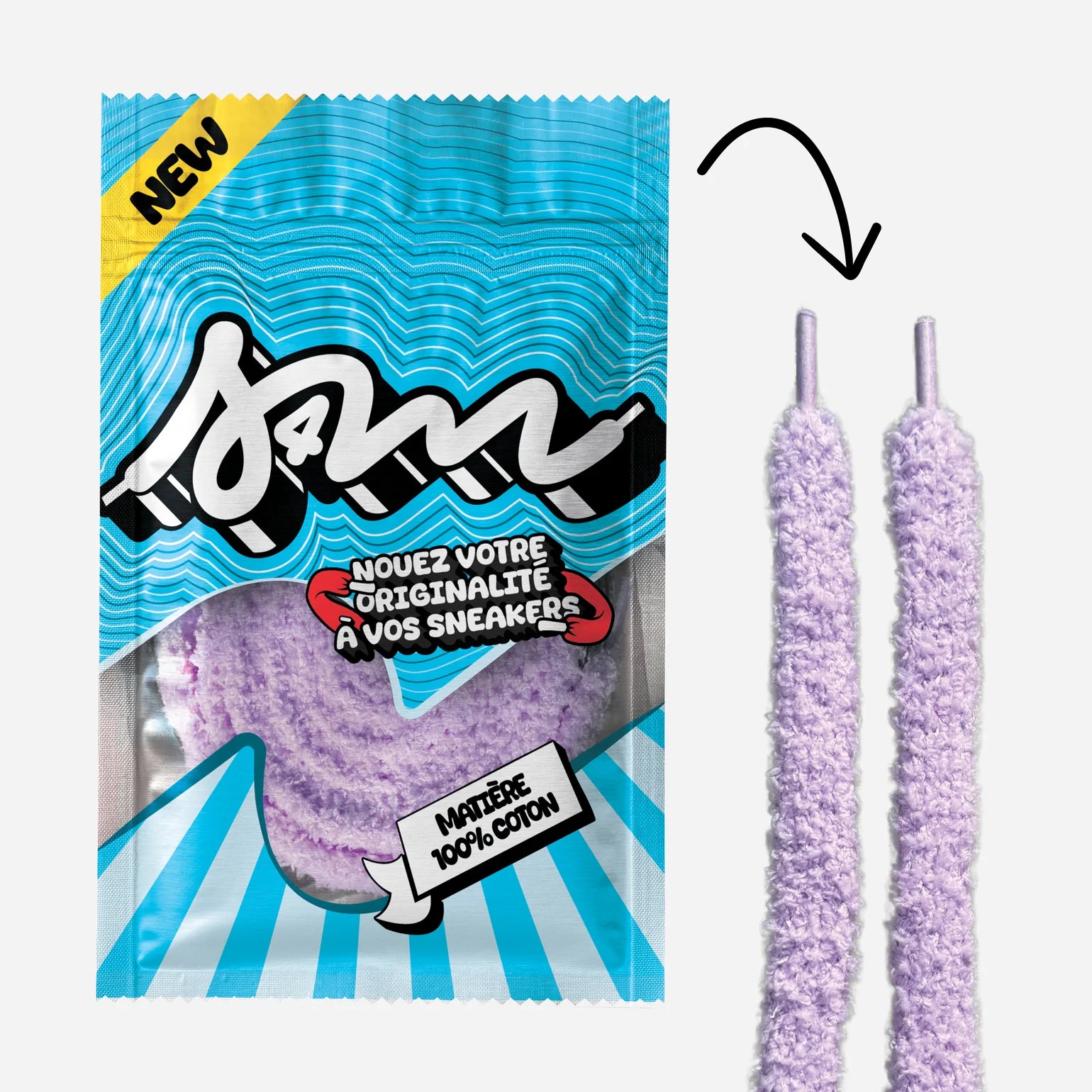 Lacet FLUFFY 15MM VIOLET