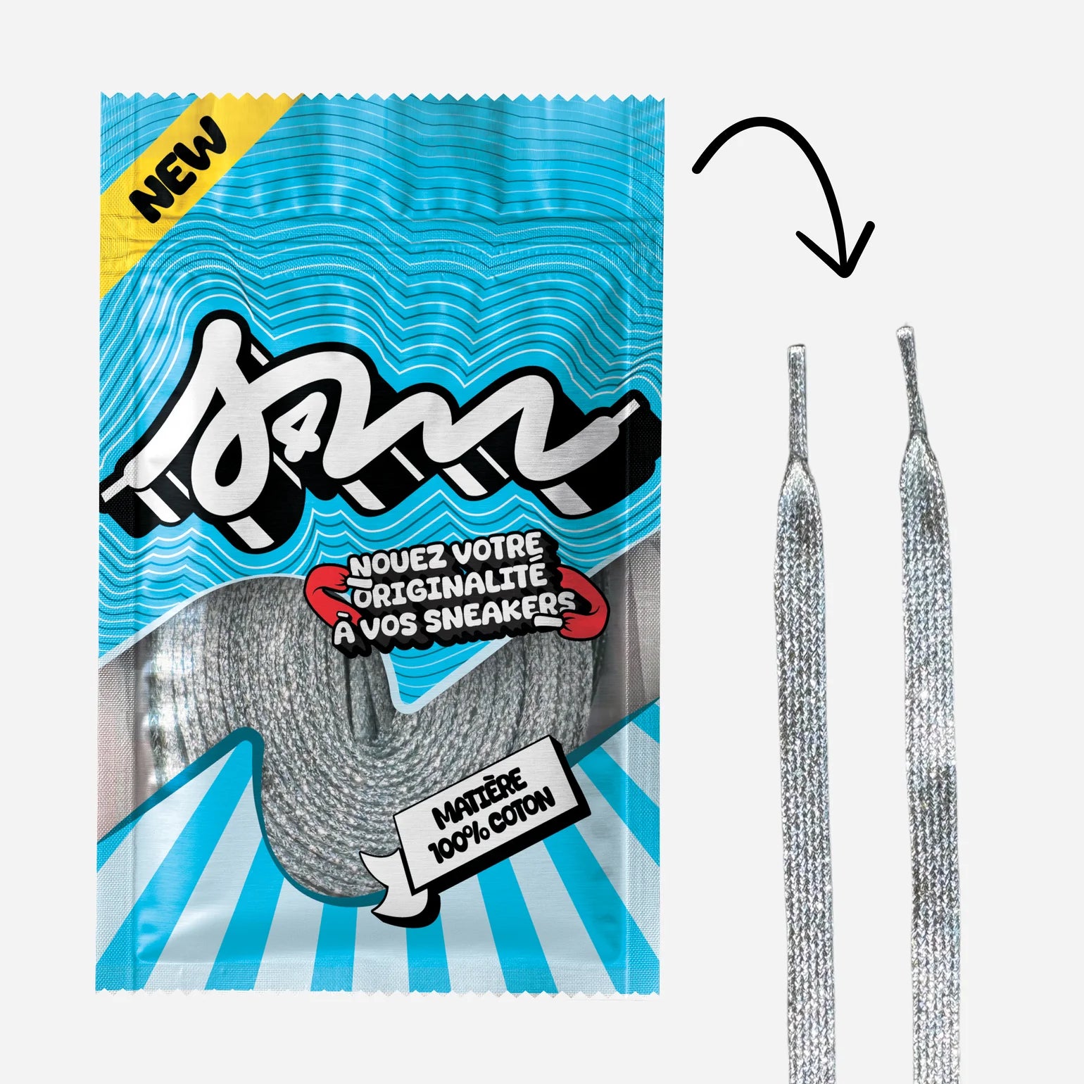 Lacet PAILLETTÉ ARGENT