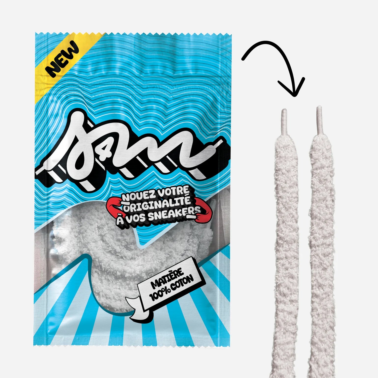 Lacet FLUFFY 10MM BLANC