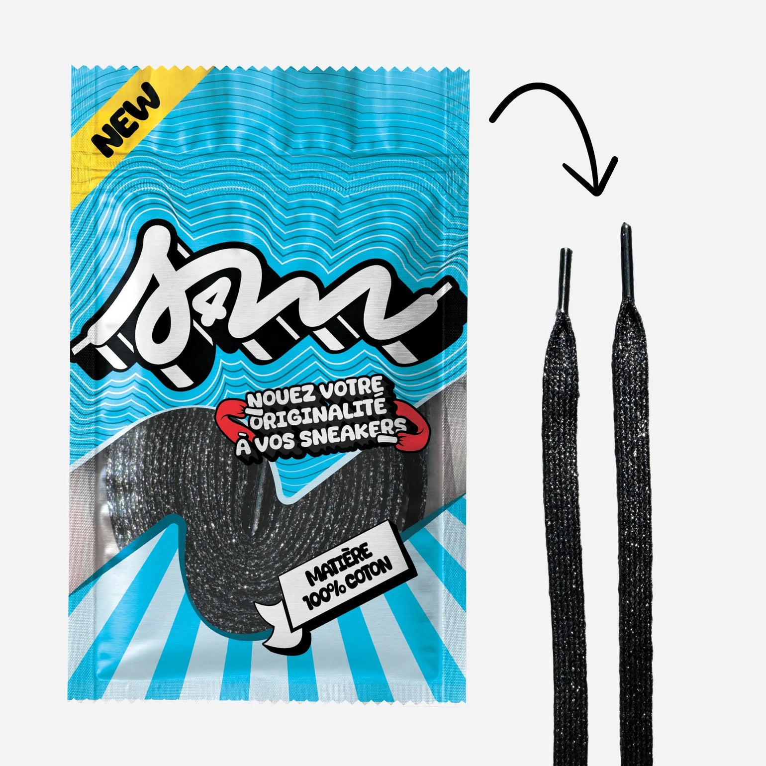 Lacet PAILLETTÉ NOIR