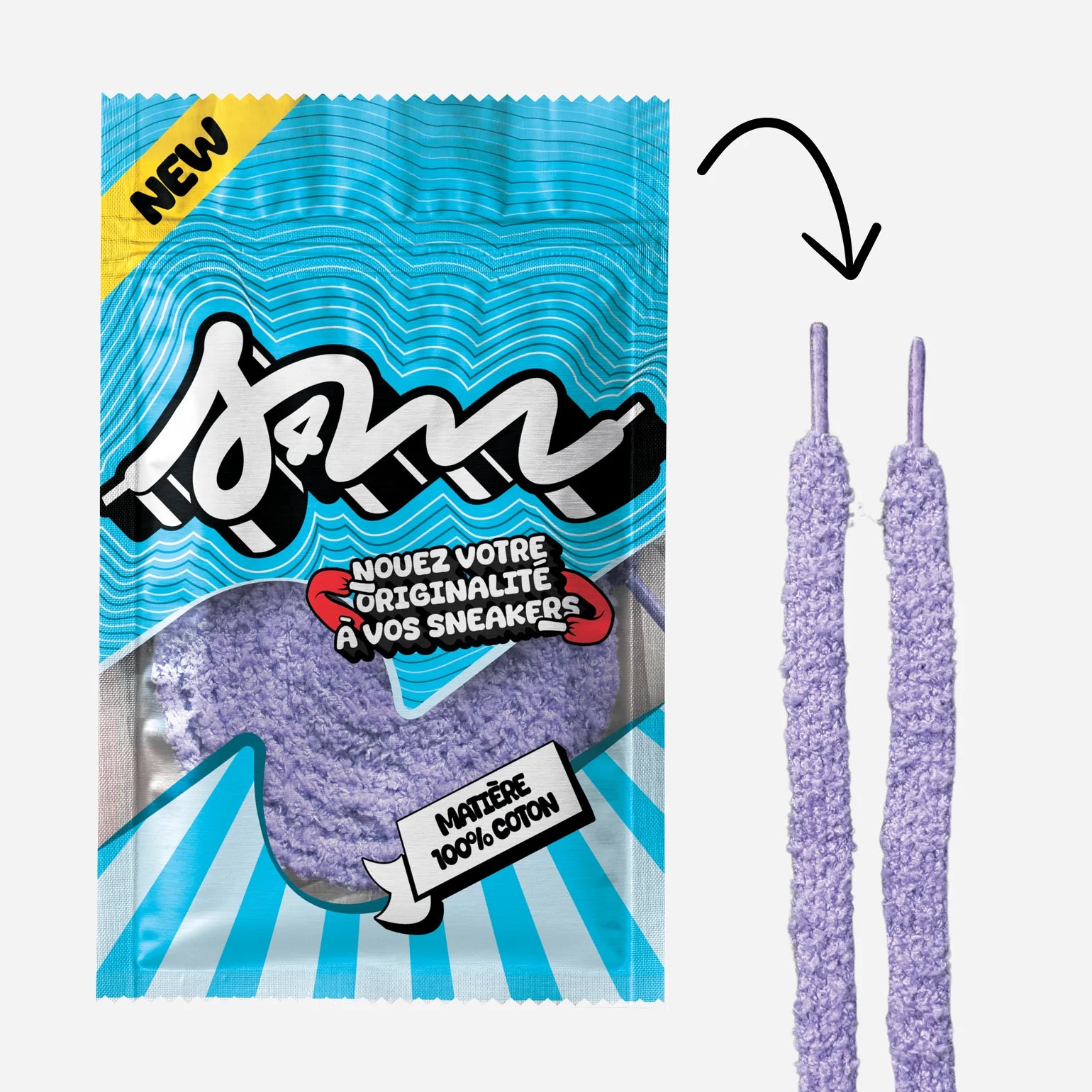 Lacet FLUFFY 10MM VIOLET