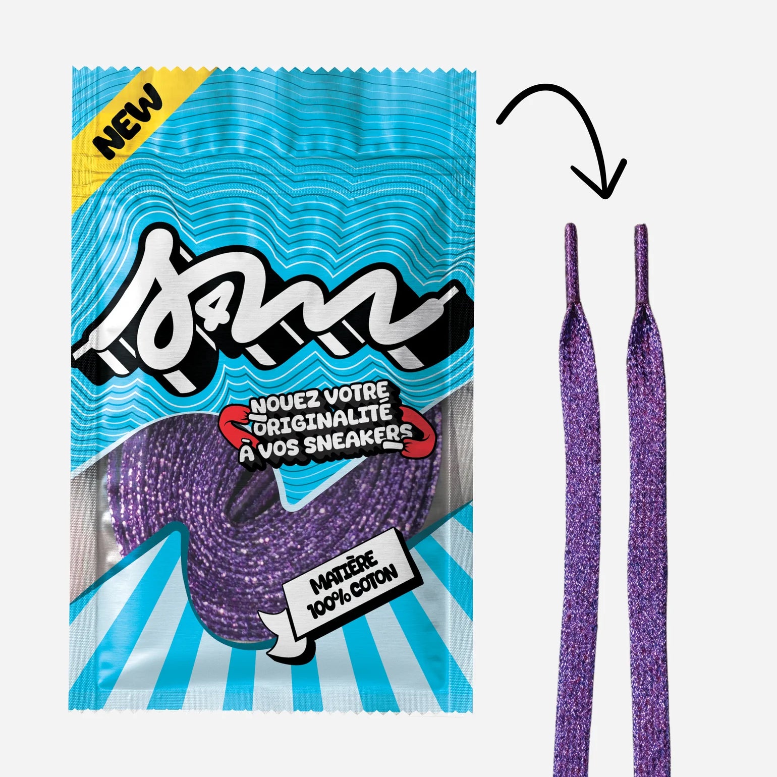 Lacet PAILLETTÉ VIOLET