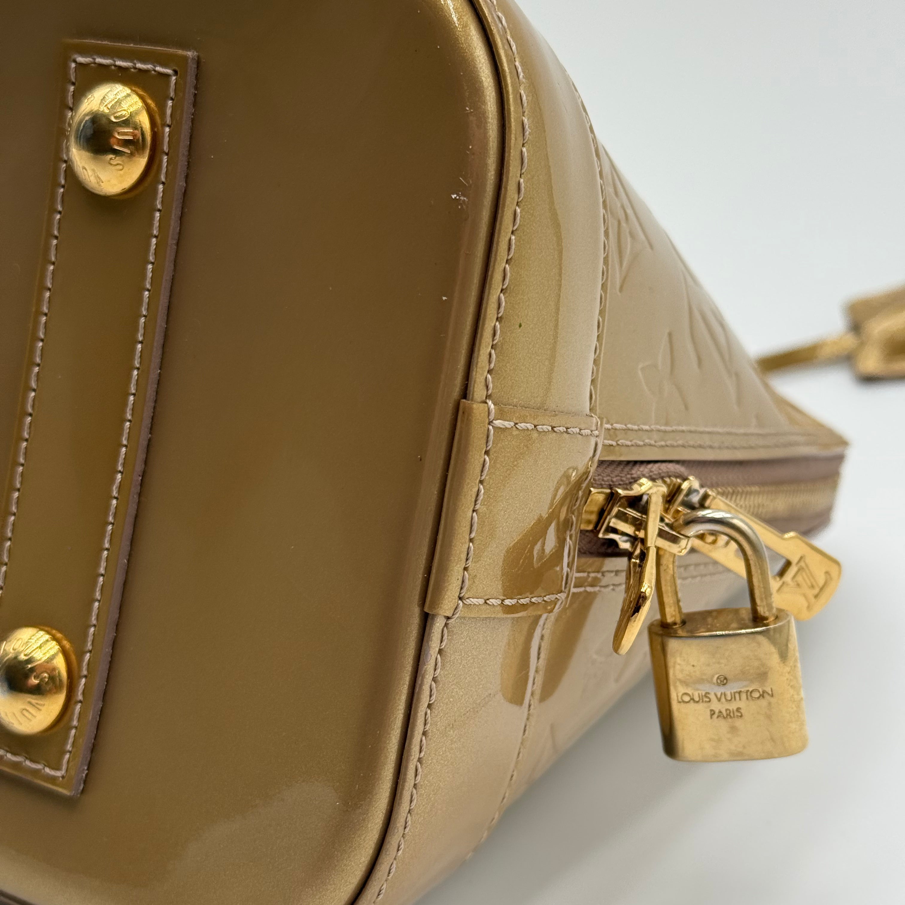 Louis Vuitton Gold Patent Leather Alma PM