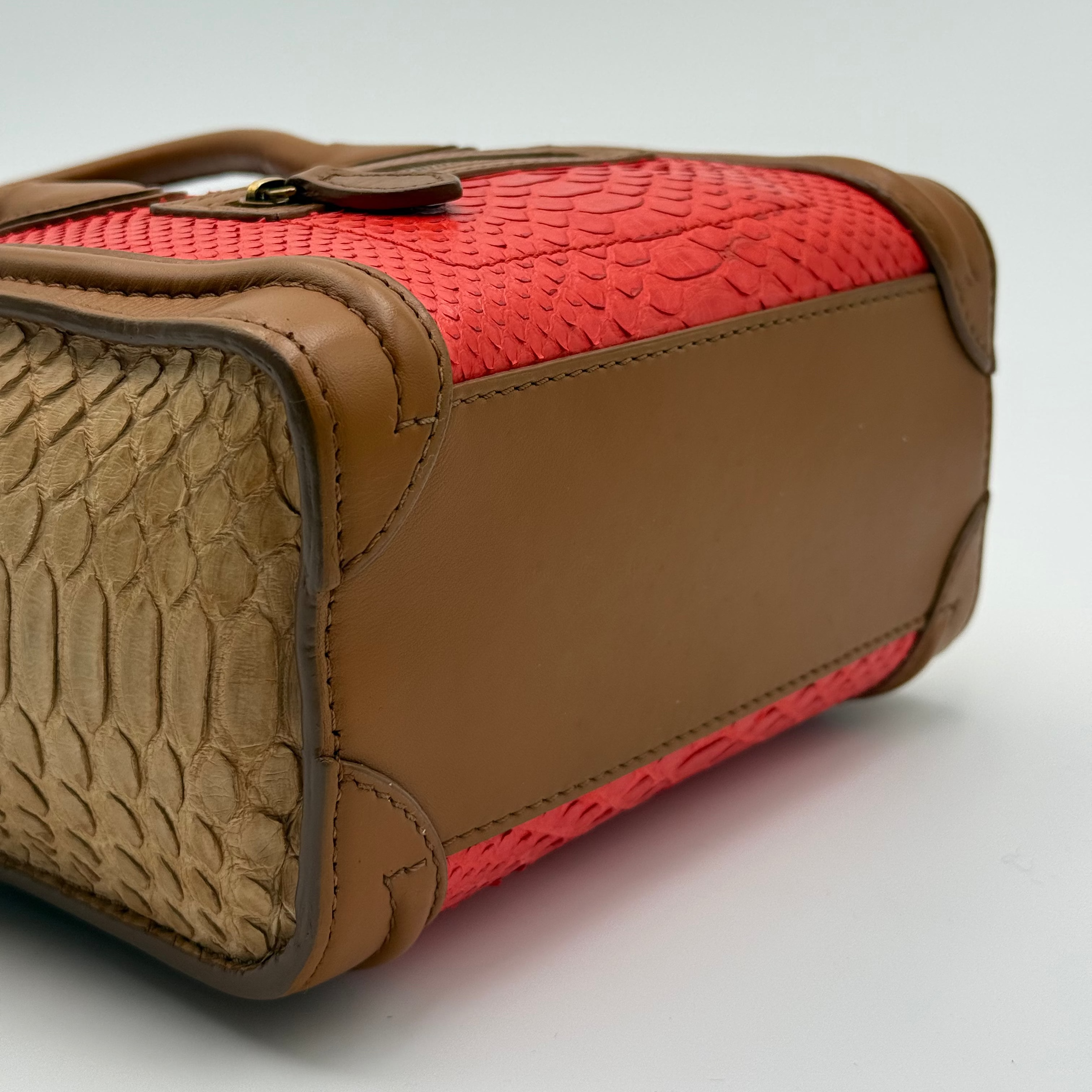 Celine Tri Color Python Leather Nano Luggage