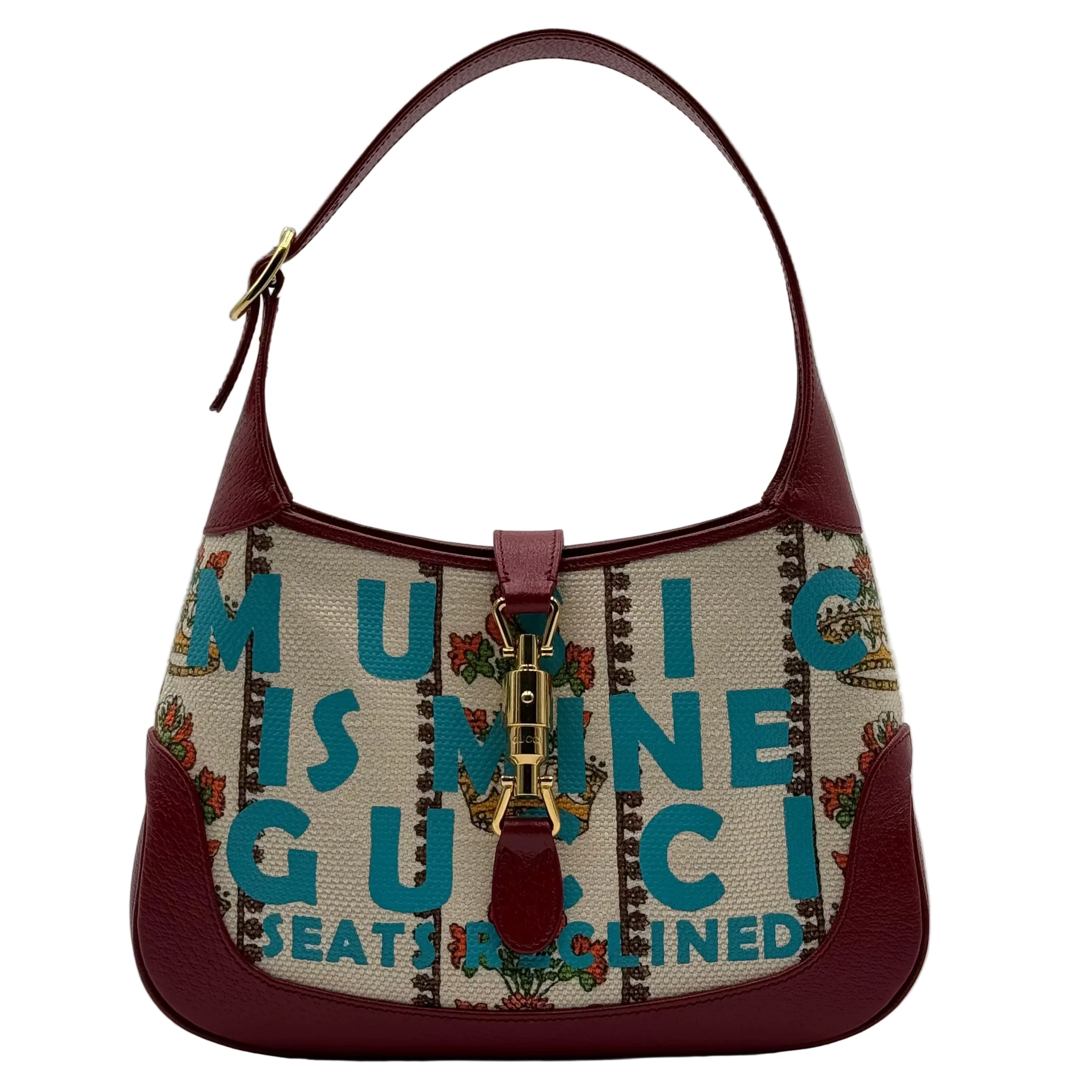 Gucci Ivory Burgundy Small Centennial Jackie 1961