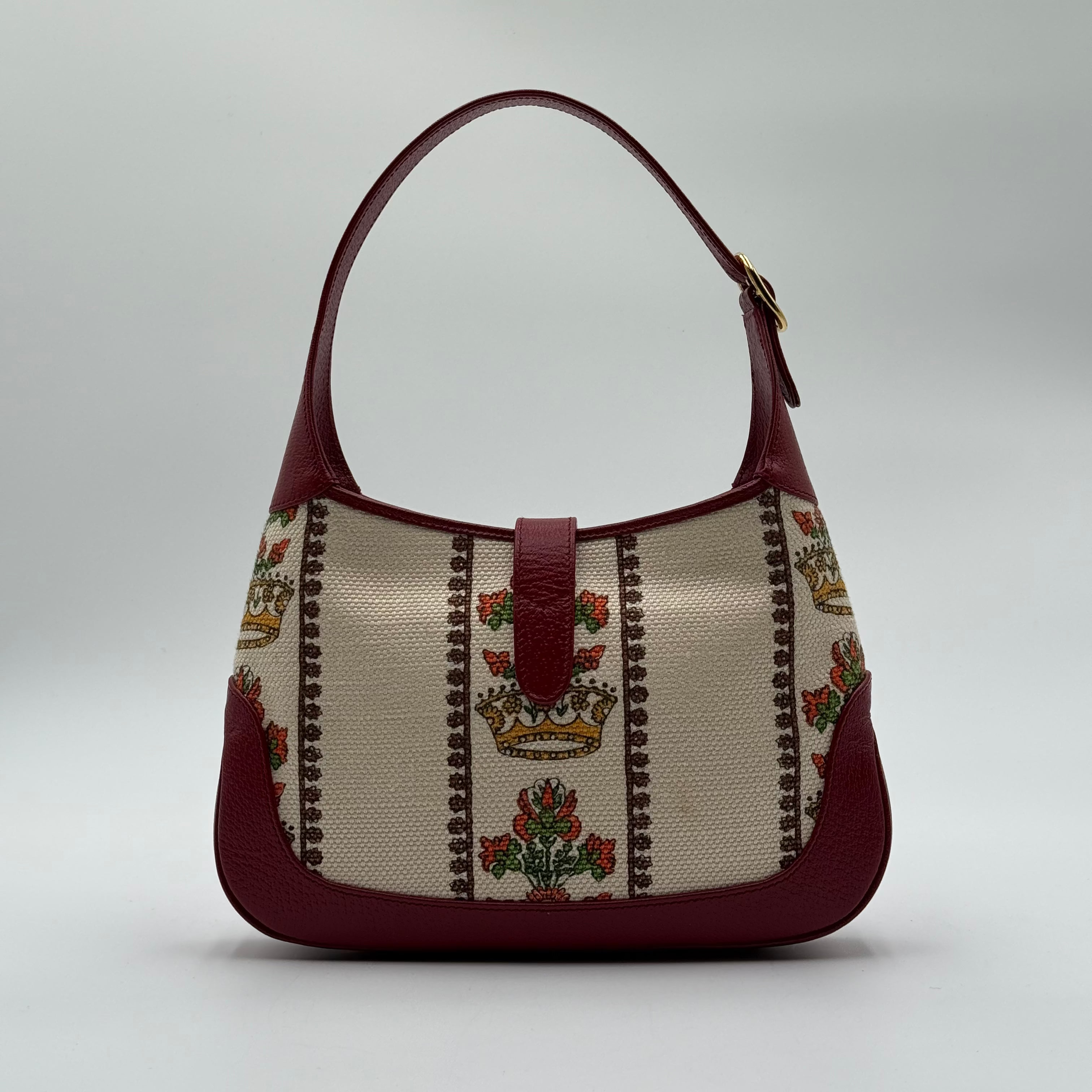 Gucci Ivory Burgundy Small Centennial Jackie 1961