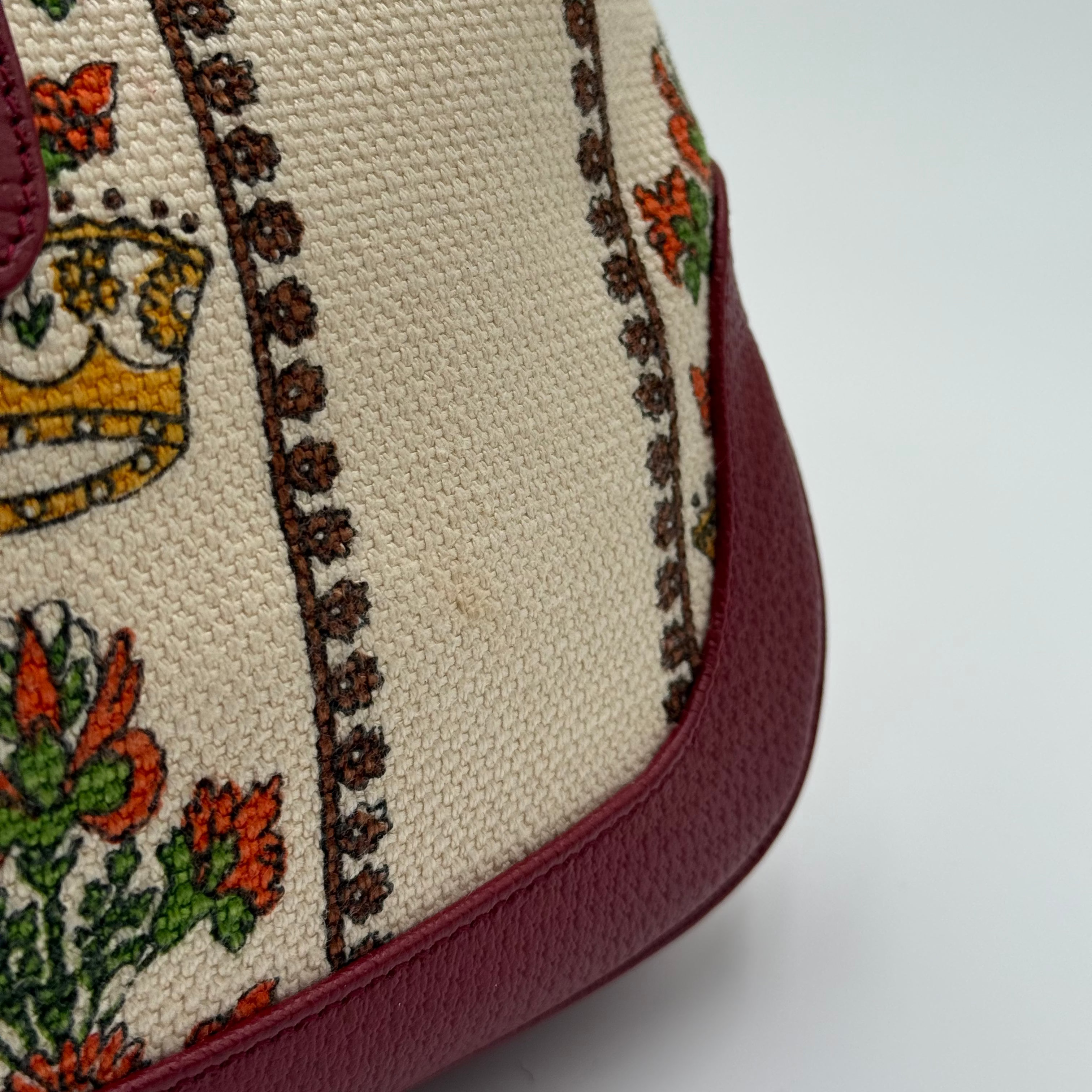 Gucci Ivory Burgundy Small Centennial Jackie 1961