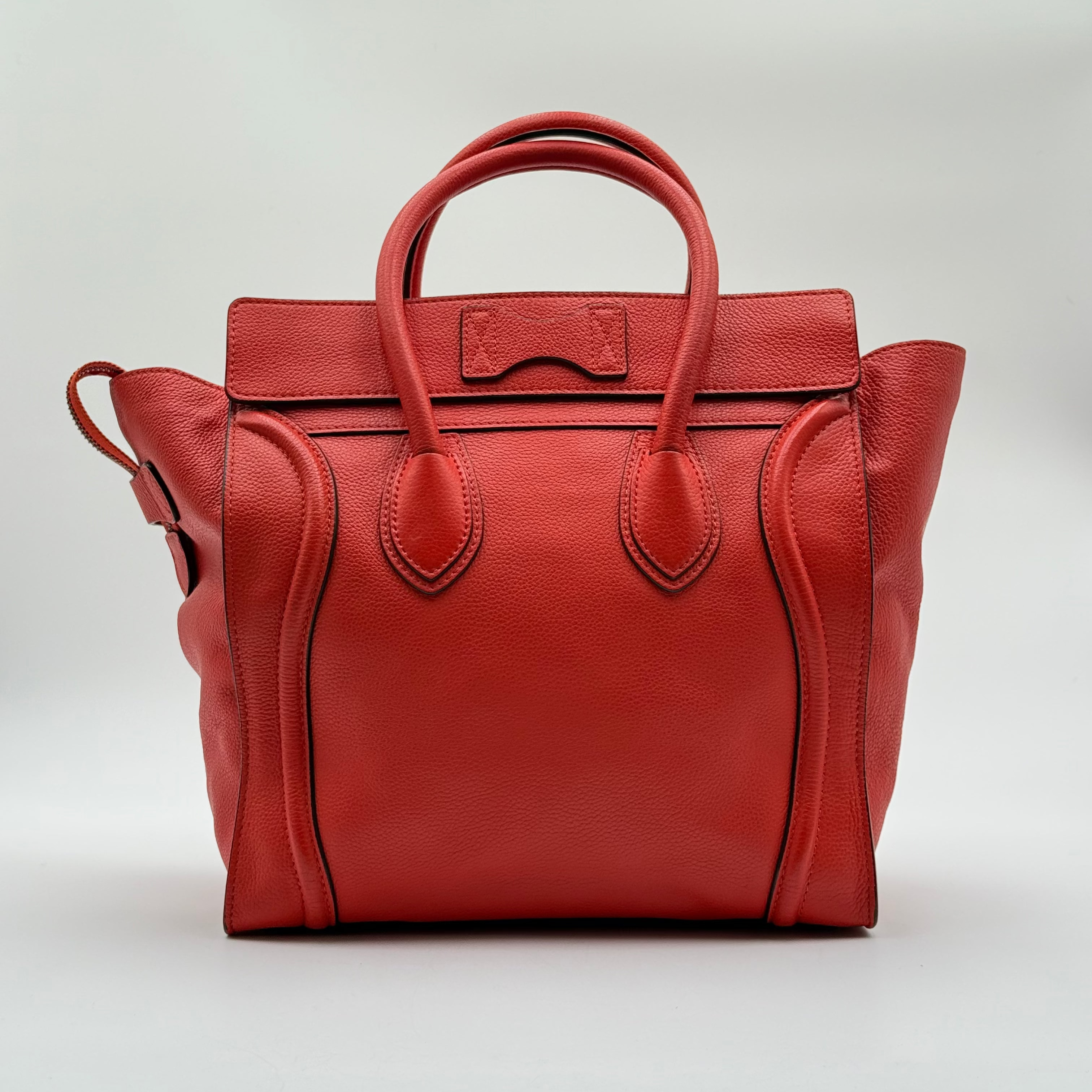 Celine Orange Grained Leather Mini Luggage