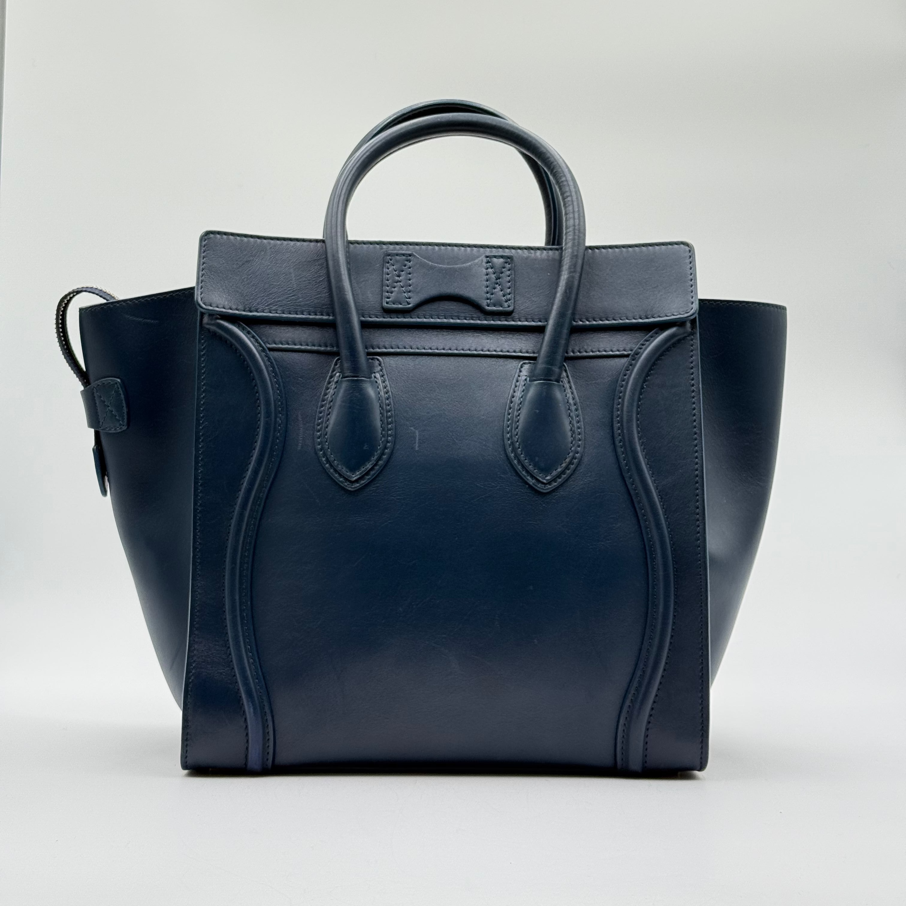 Celine Navy Leather Mini Luggage