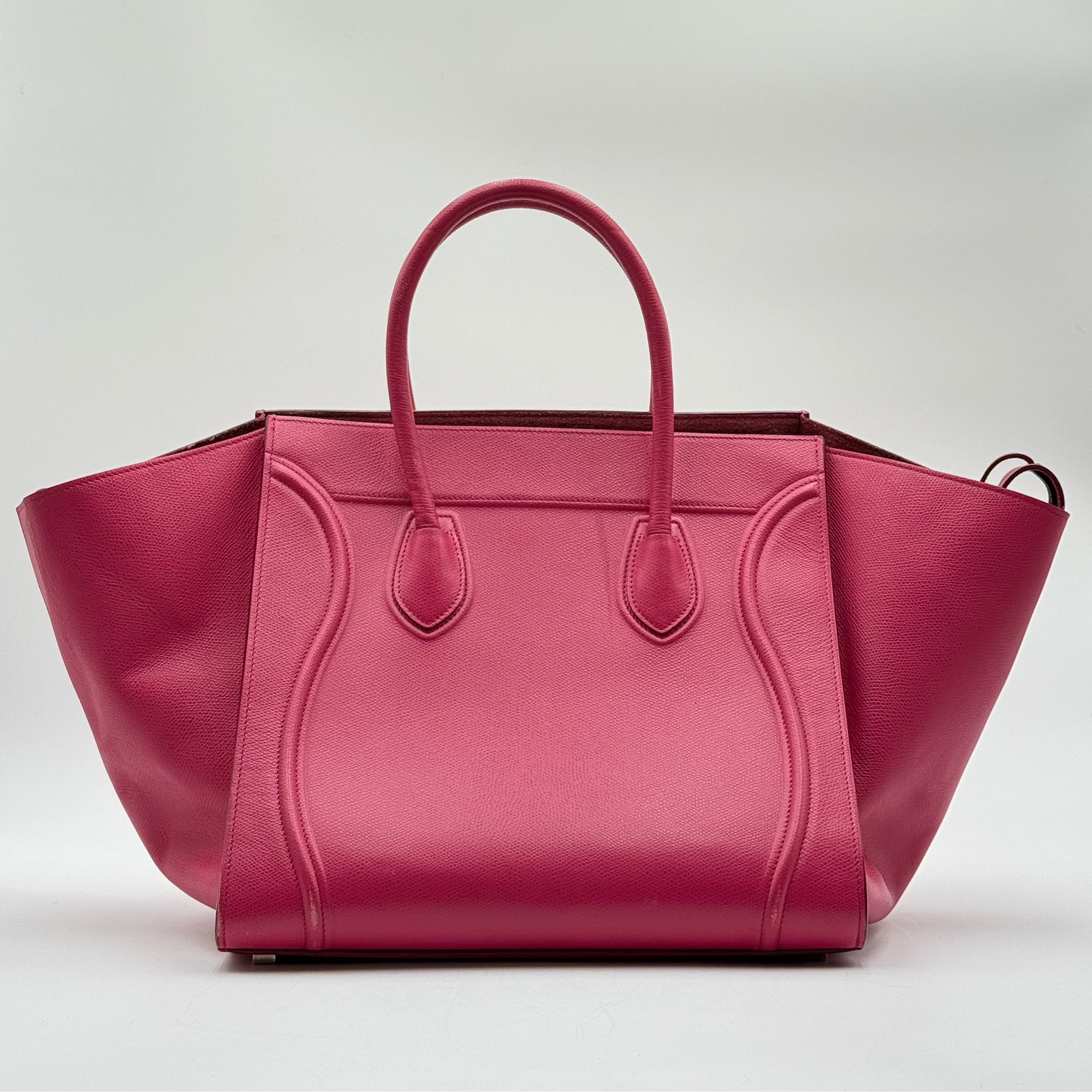 Celine Fuchsia Leather Phantom Luggage