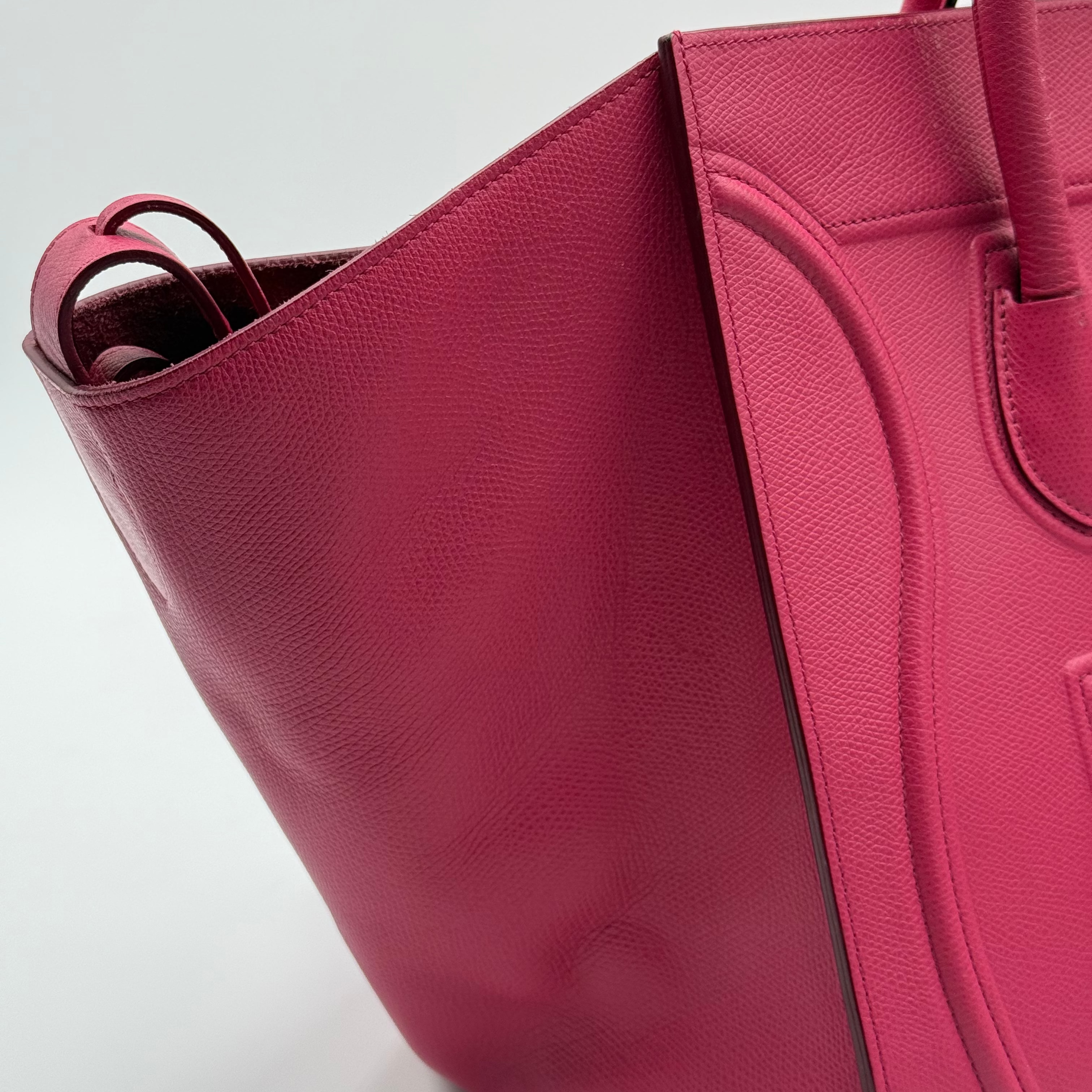 Celine Fuchsia Leather Phantom Luggage