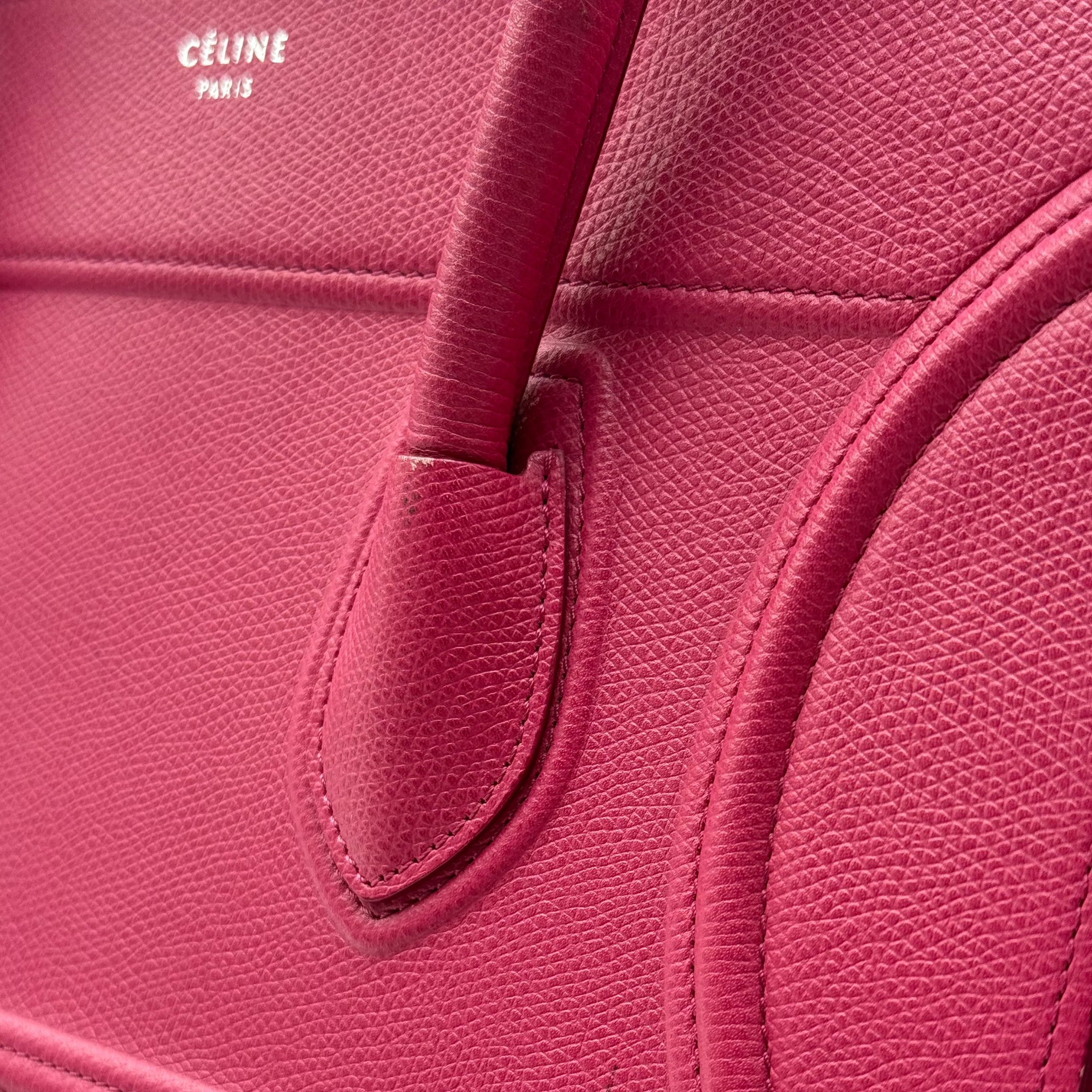 Celine Fuchsia Leather Phantom Luggage