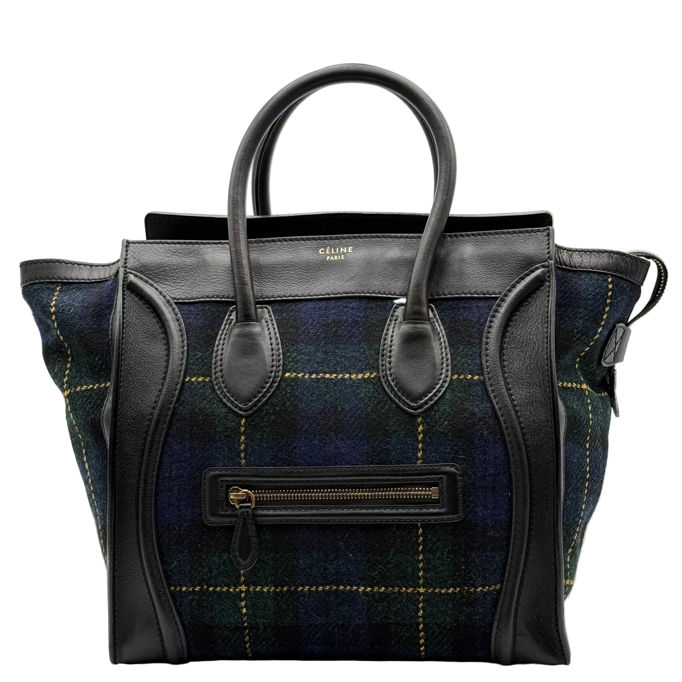 Celine Blue Tartan Mini Luggage