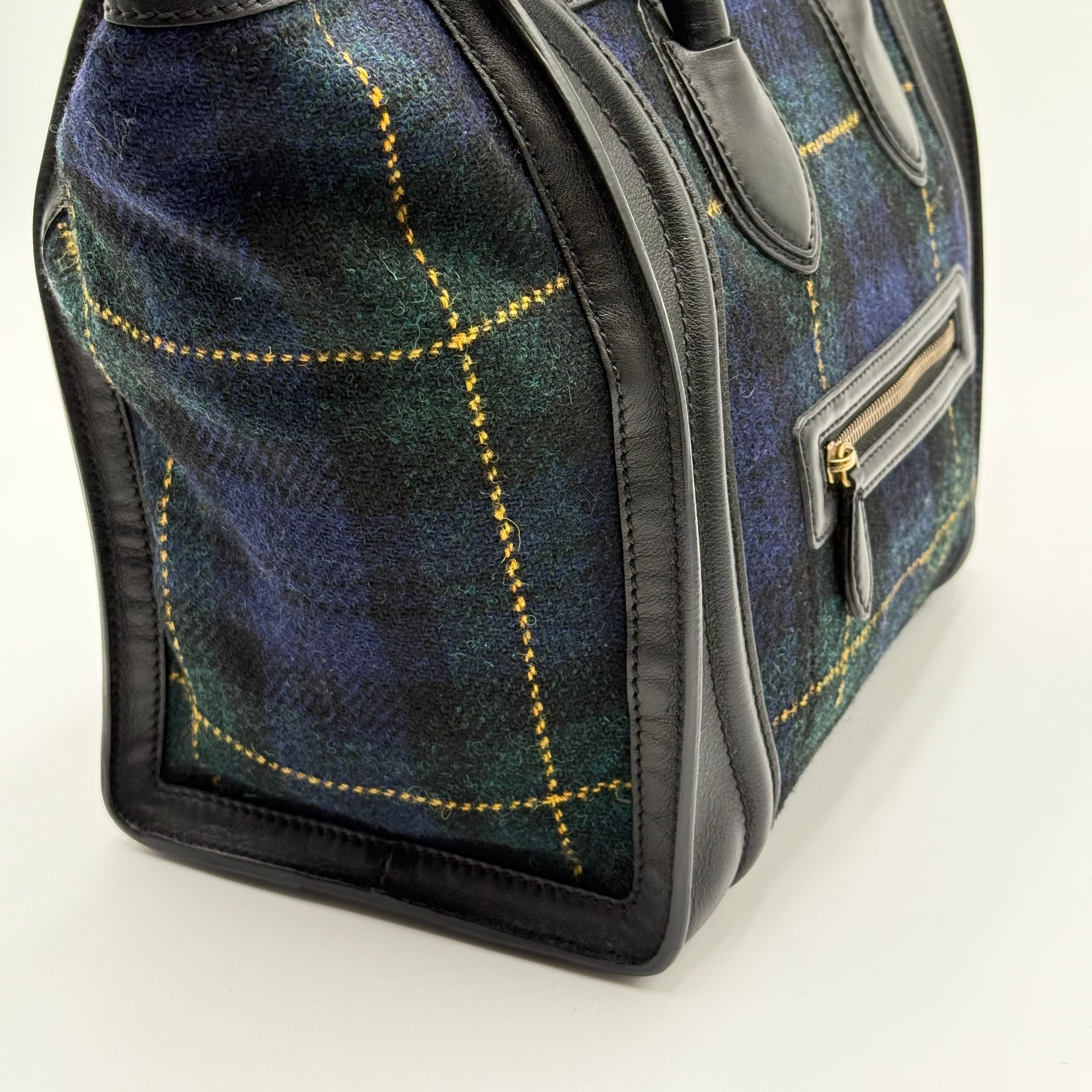 Celine Blue Tartan Mini Luggage