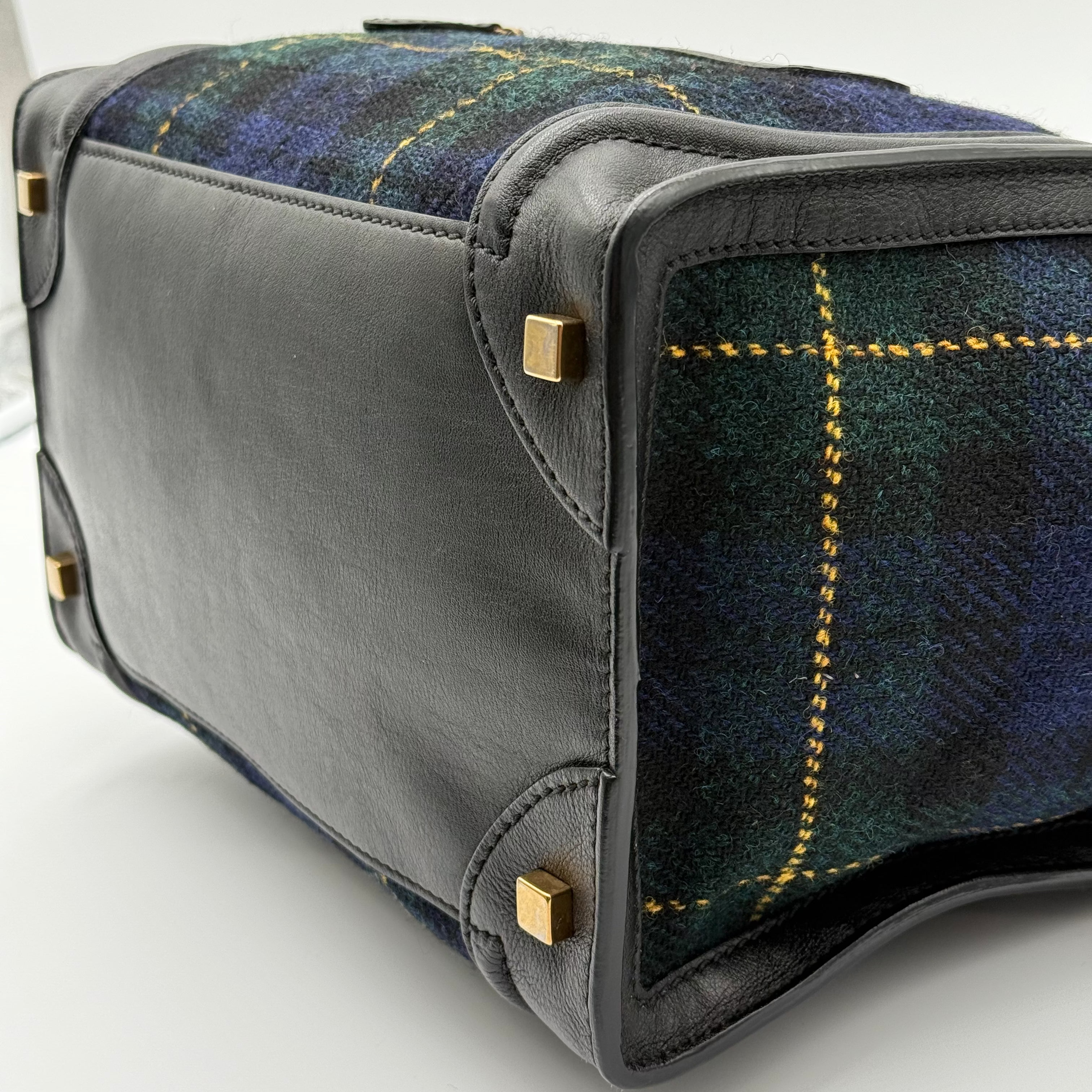 Celine Blue Tartan Mini Luggage